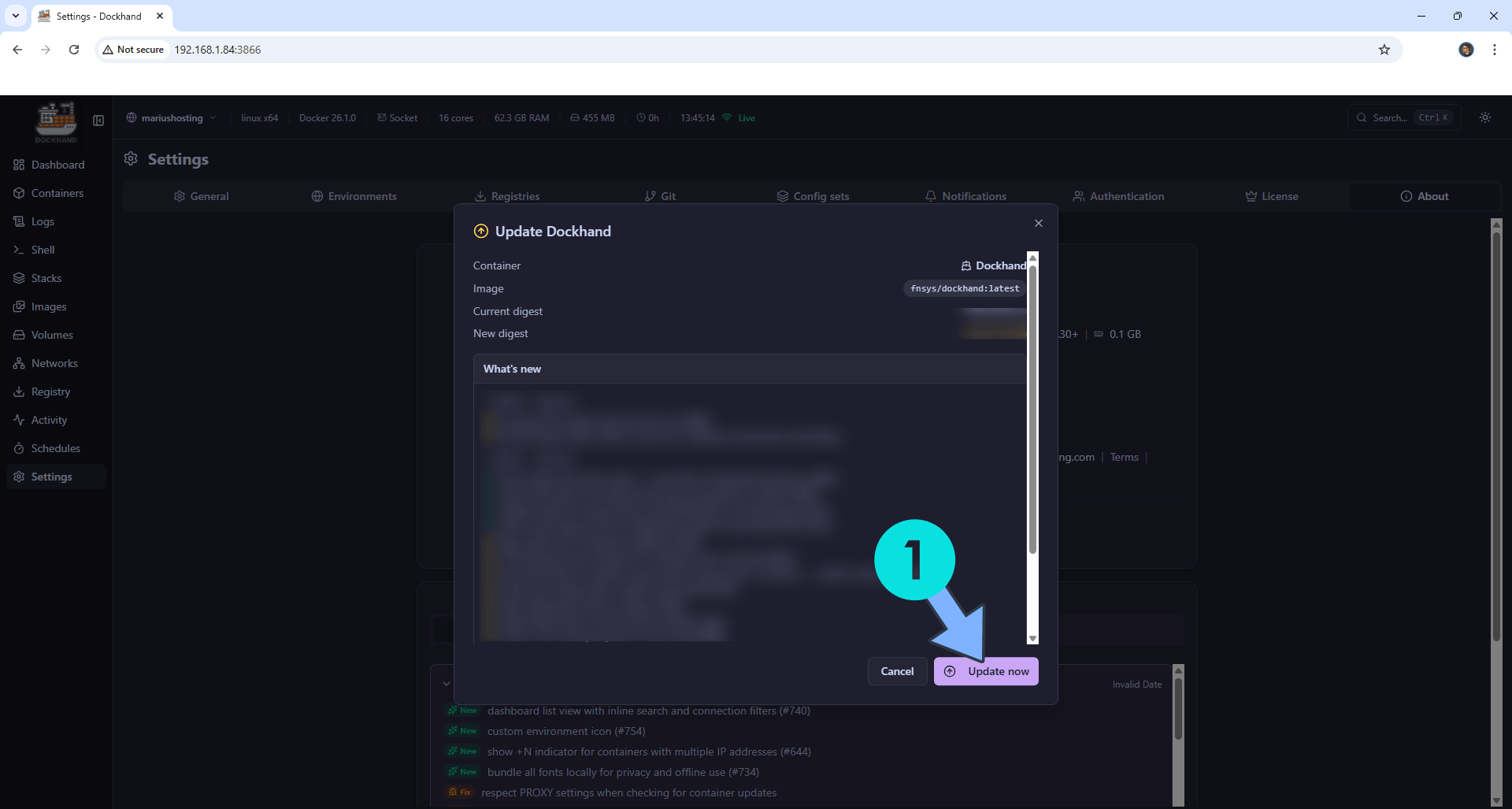 Dockhand Asustor NAS Update 2