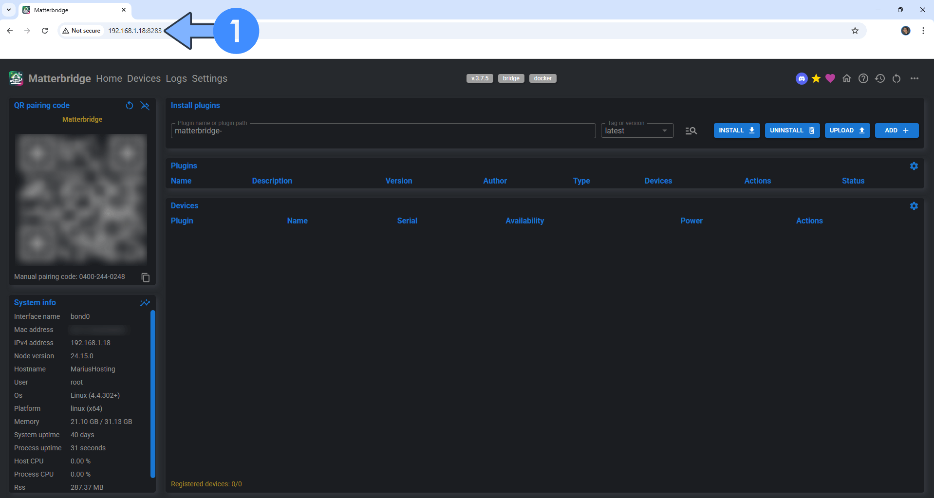 Matterbridge Synology NAS Set up 5