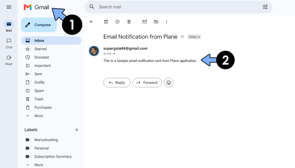 Plane Docker Email Notifications 3