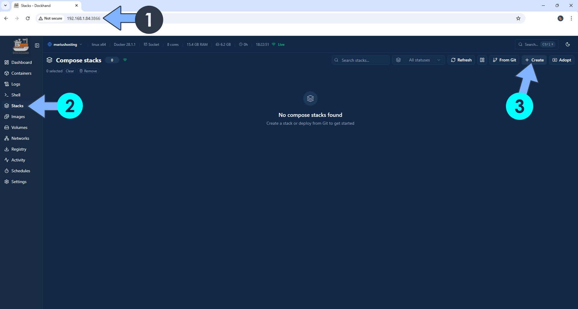 Synology NAS Add Stack 1