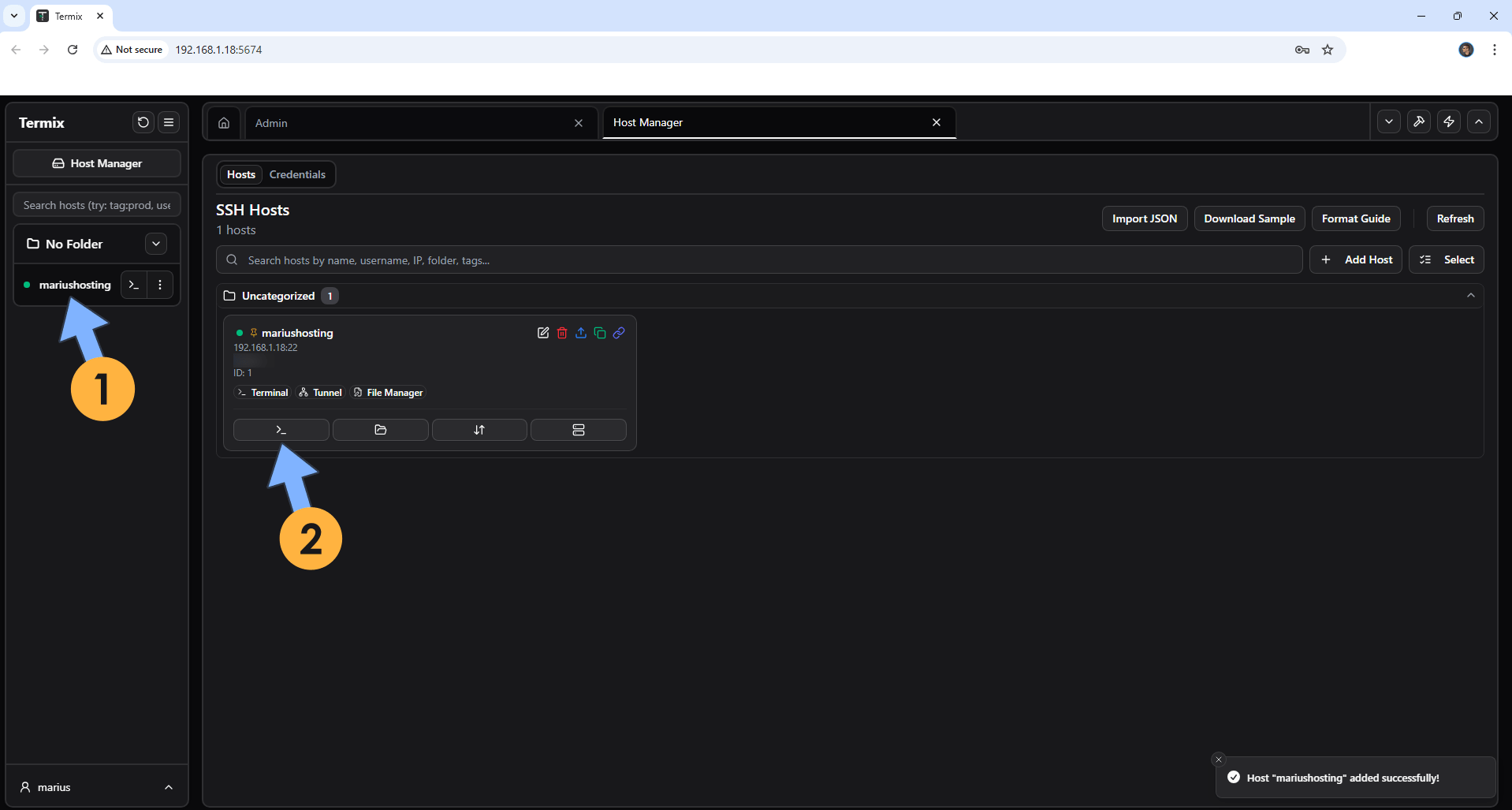 Termix UGREEN NAS Set up 9
