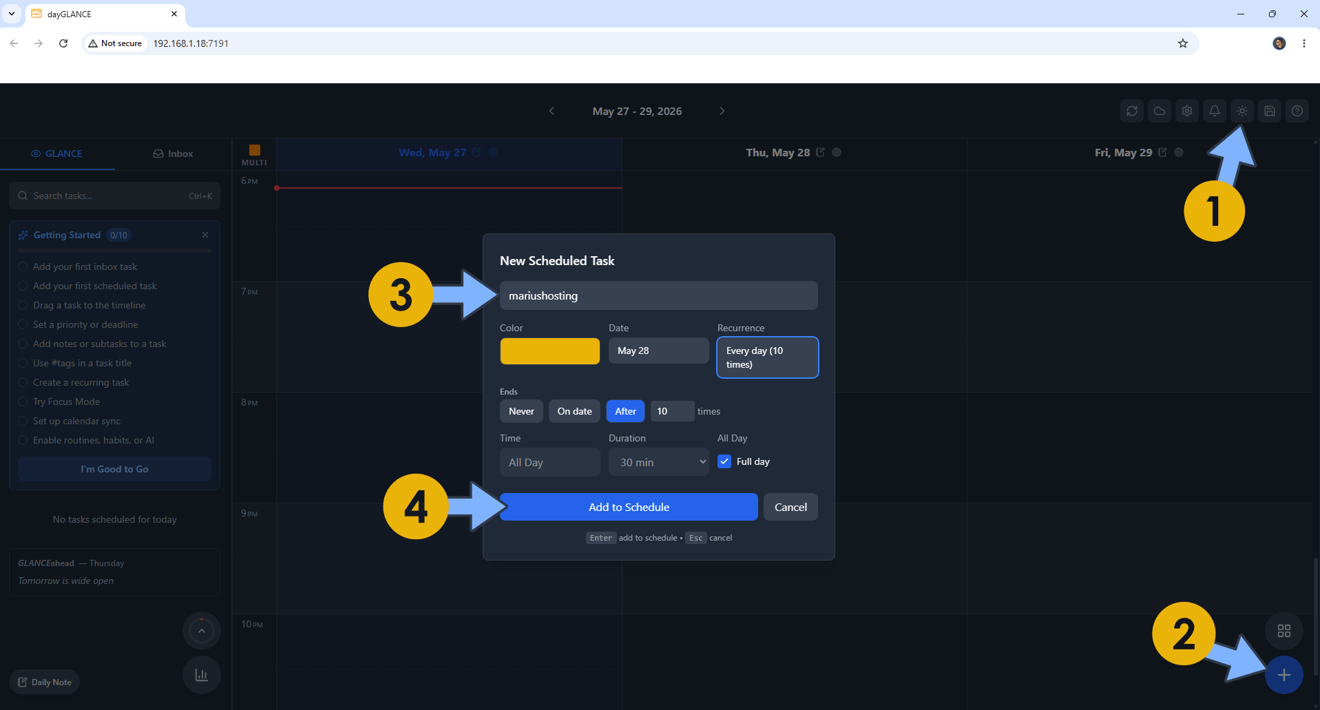 DayGLANCE Synology NAS Set up 4