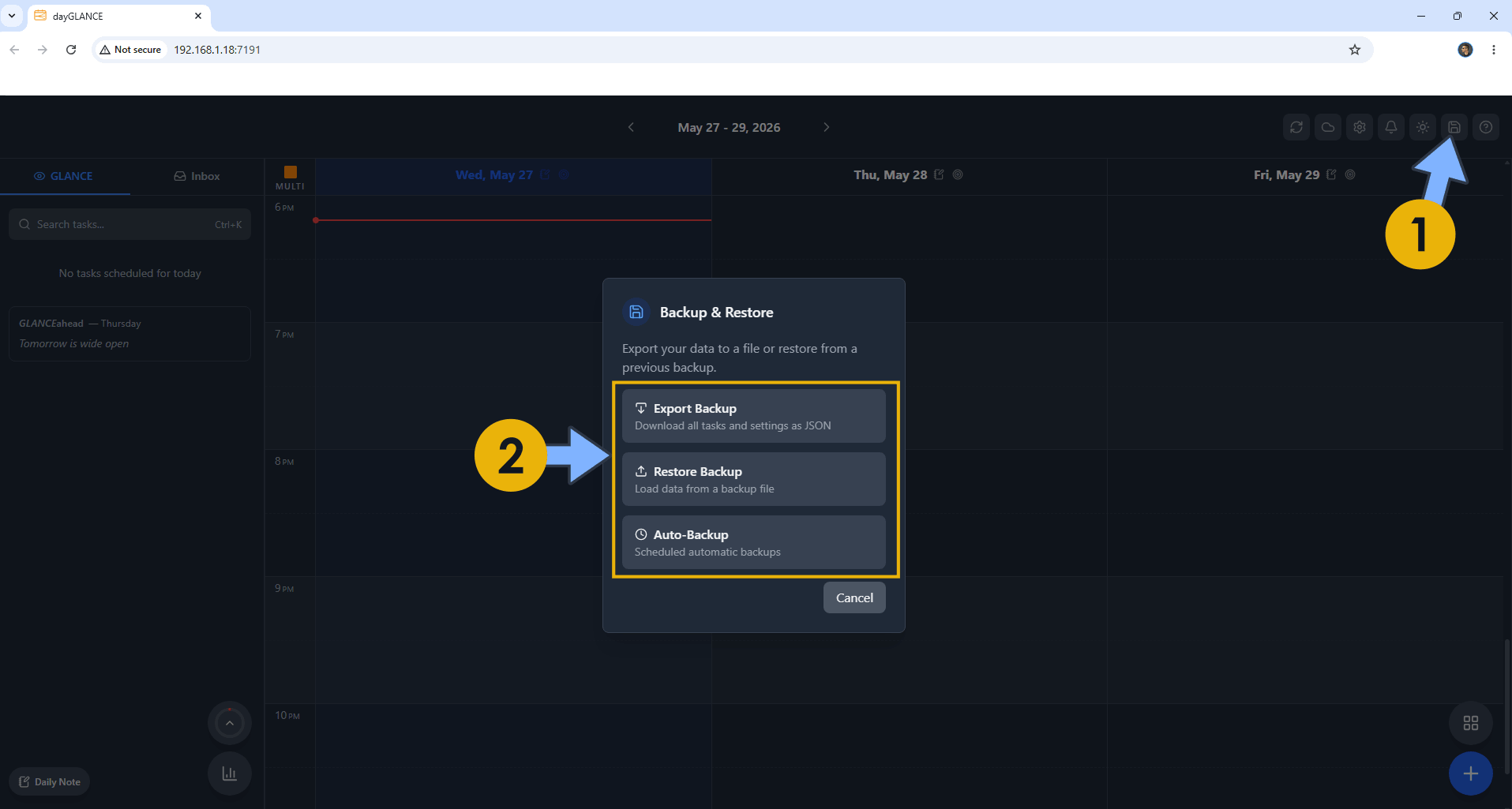 DayGLANCE Synology NAS Set up 5