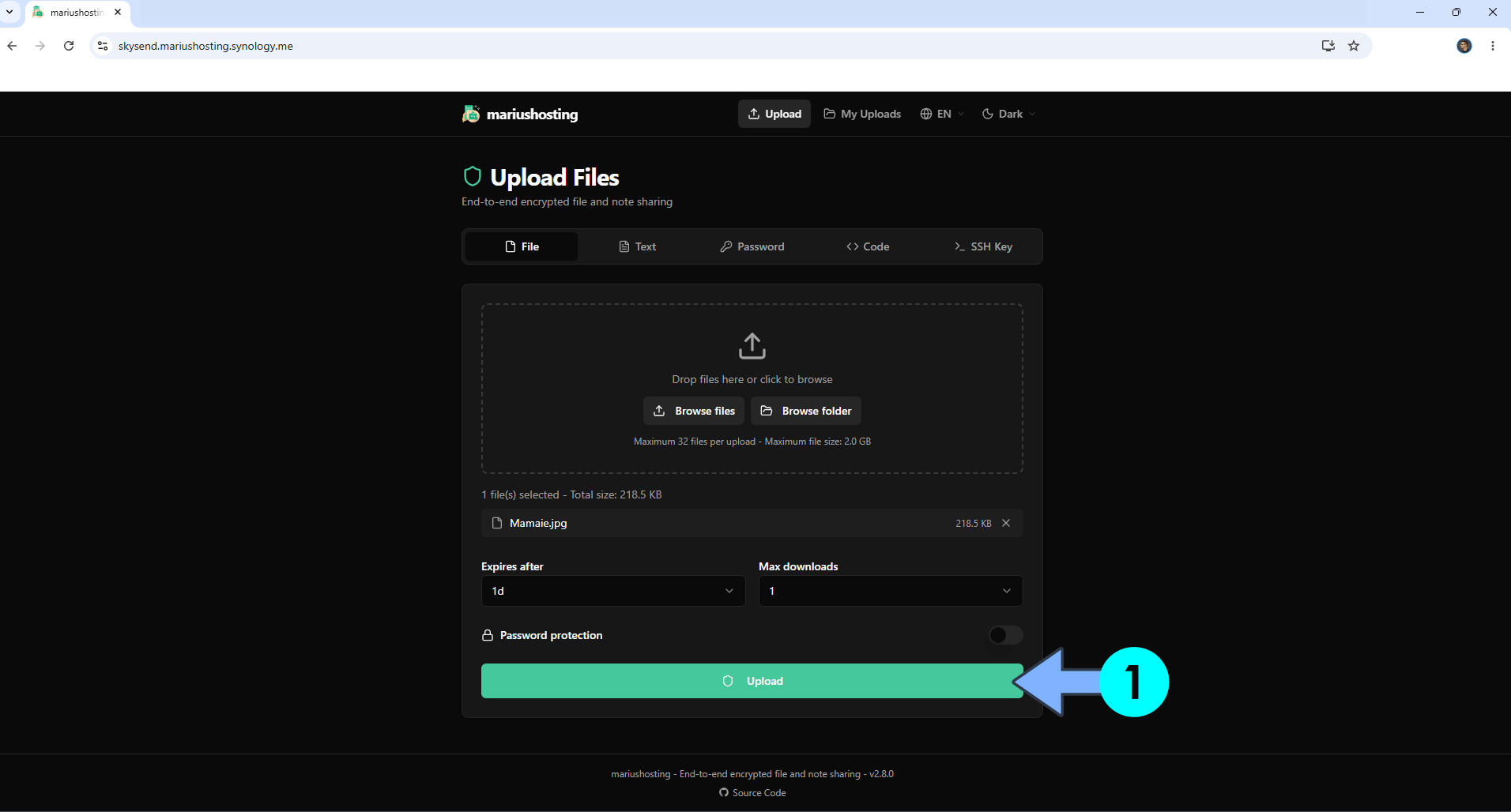SkySend Synology NAS Set up 11