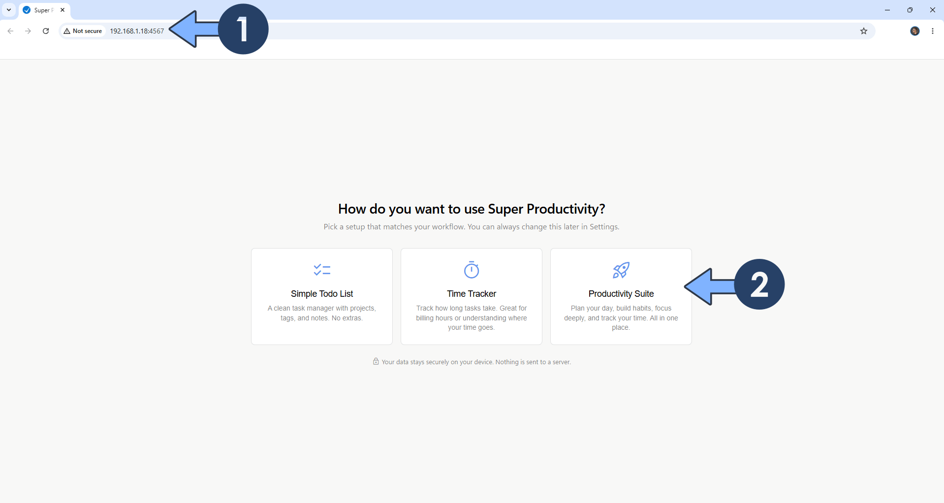 Super Productivity UGREEN NAS Set up 3
