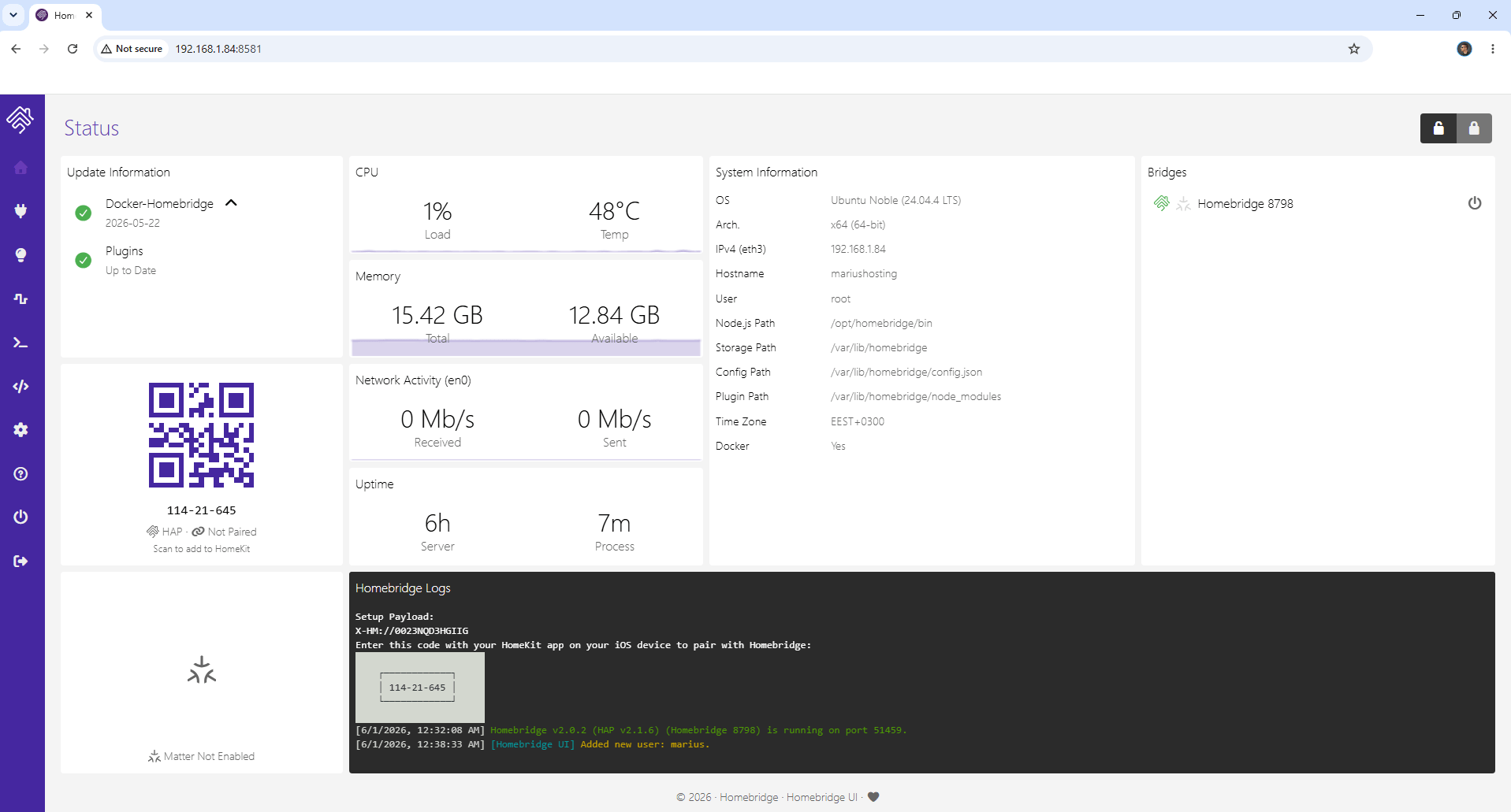 Homebridge Asustor NAS Set up 6