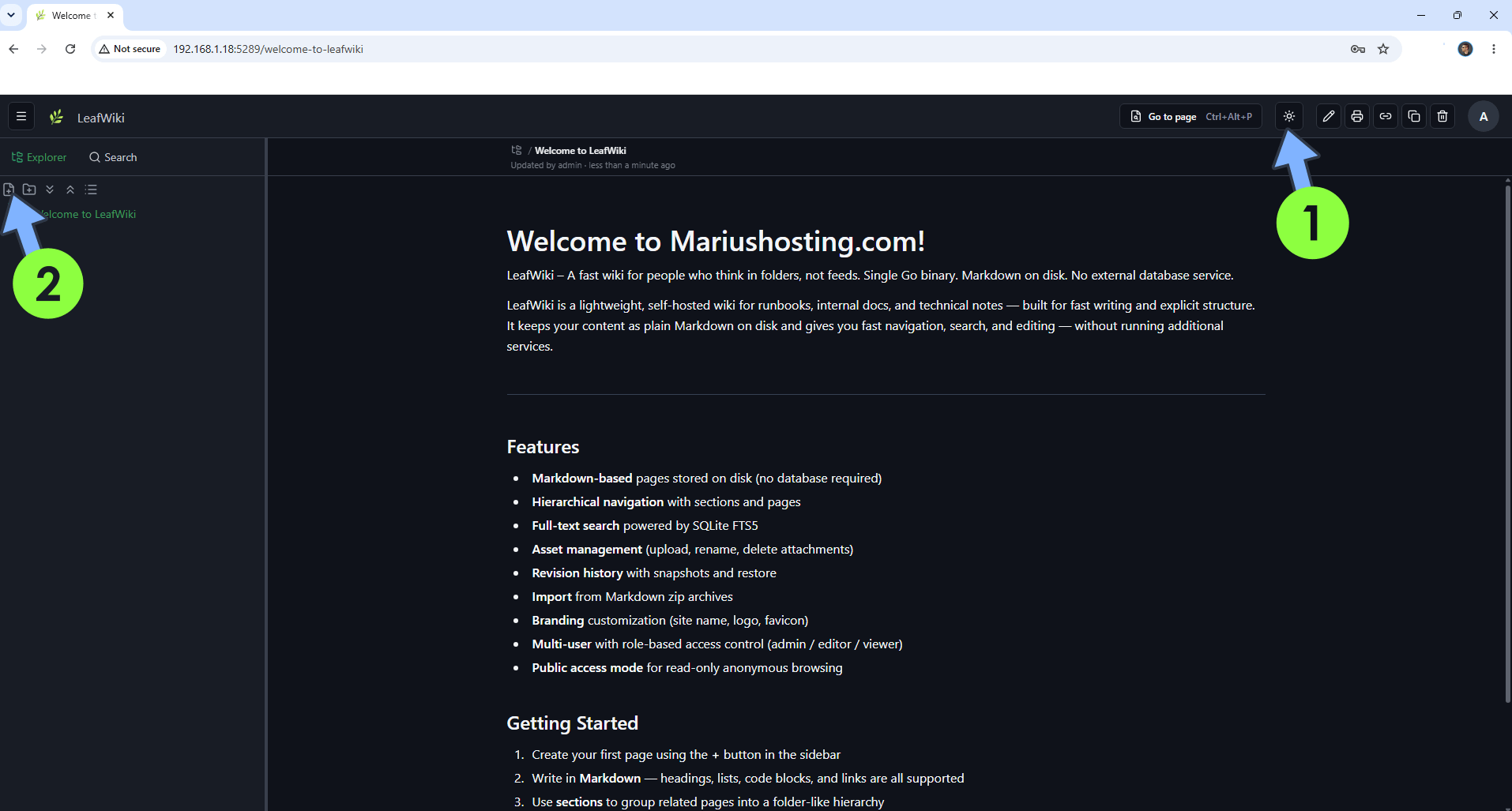 LeafWiki Synology NAS Set up 5