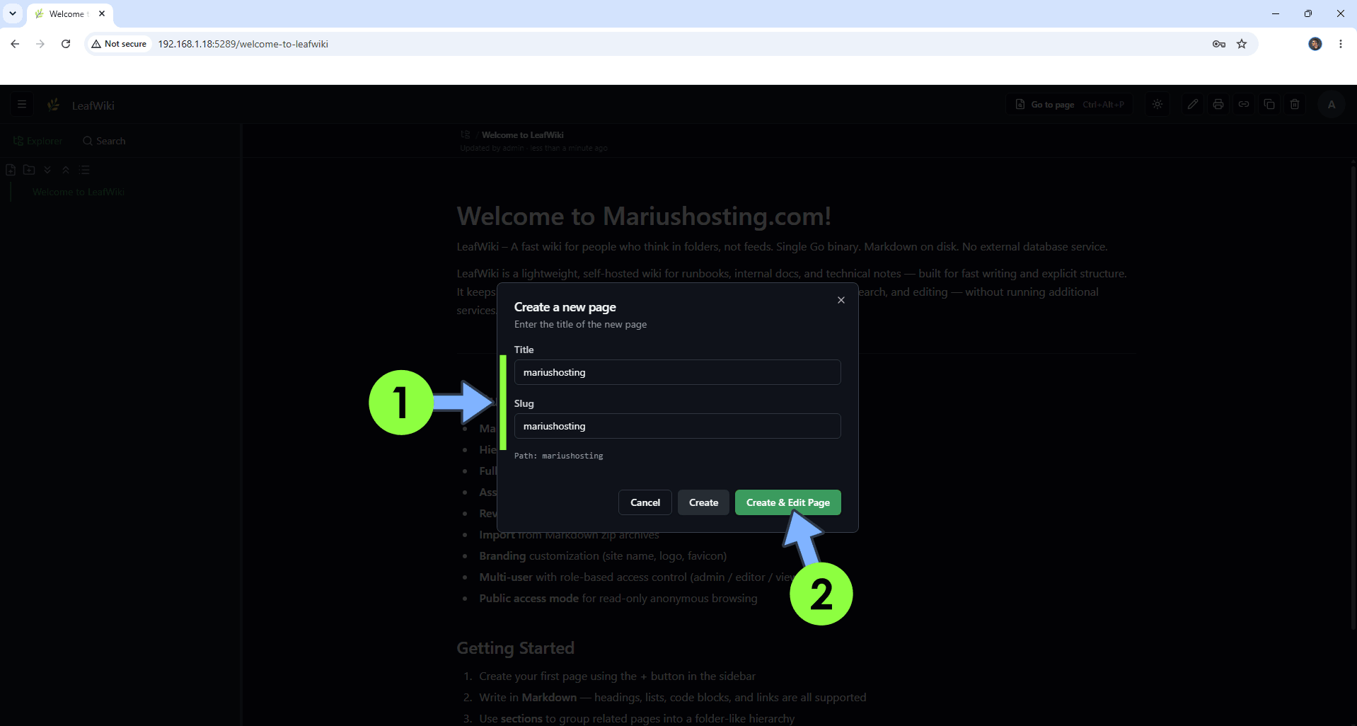 LeafWiki UGREEN NAS Set up 6