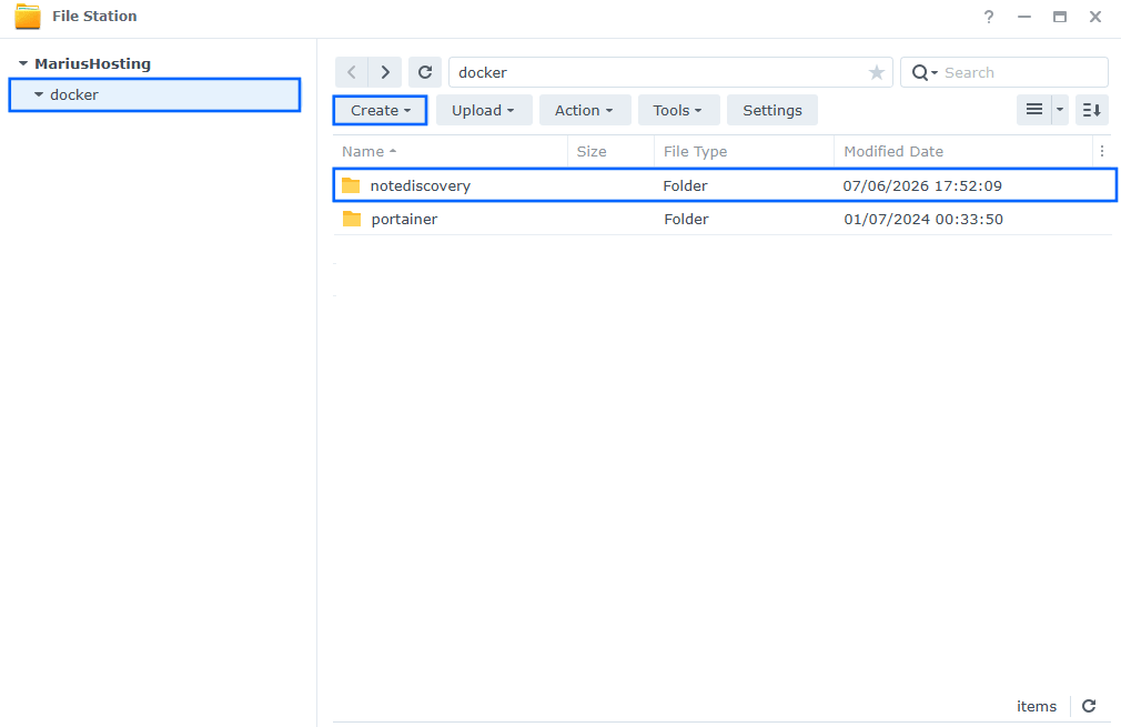 NoteDiscovery Synology NAS Set up 1