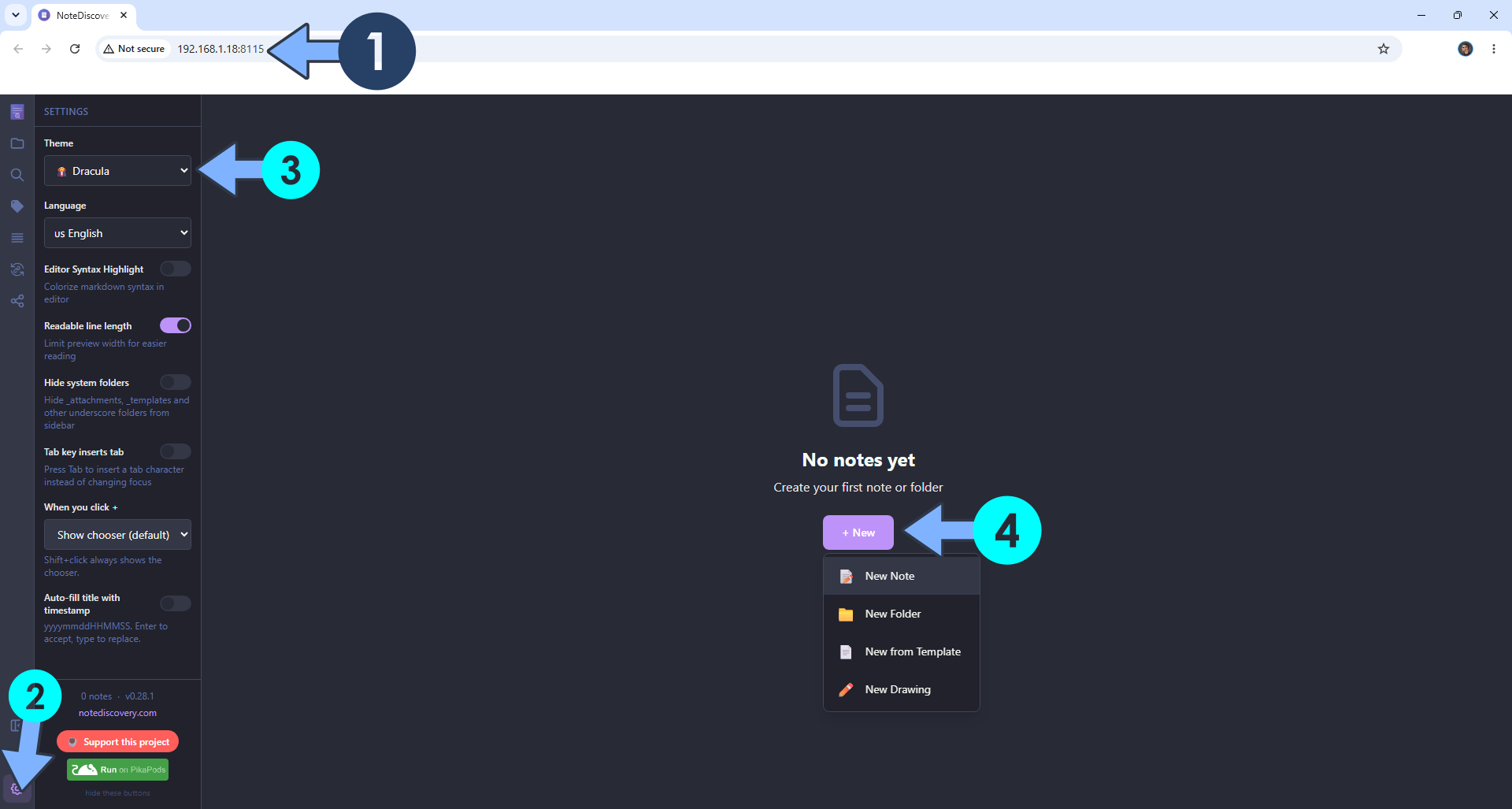 NoteDiscovery UGREEN NAS Set up 4