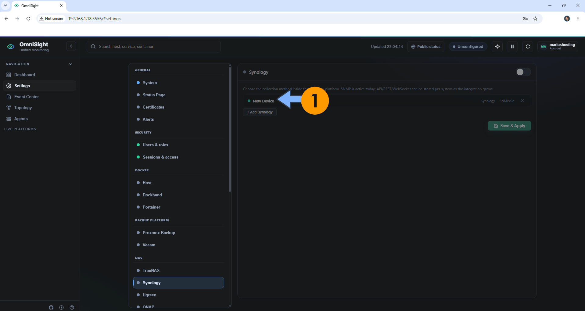 OmniSight Synology NAS Set up 11
