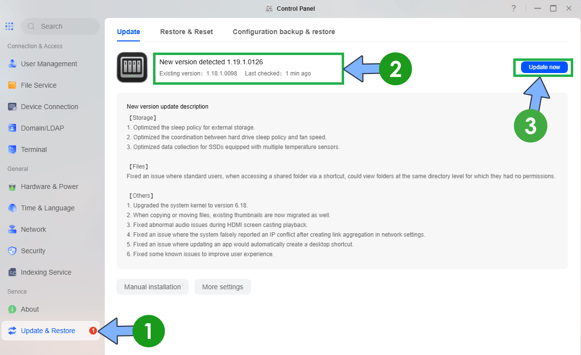 1 UGREEN NAS UGOS PRO Firmware 1.19.1.0126