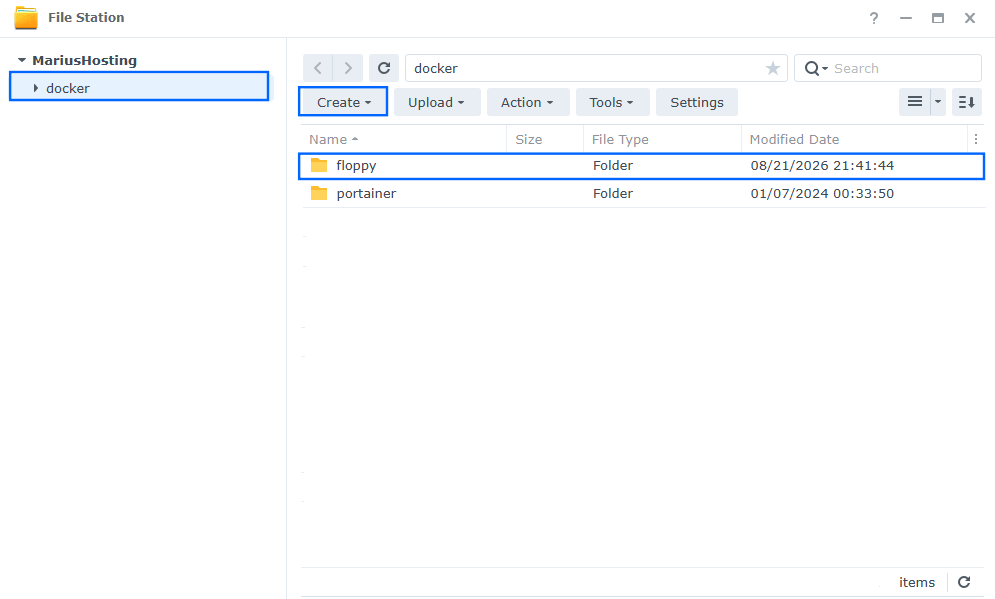 Floppy Synology NAS Set up 1