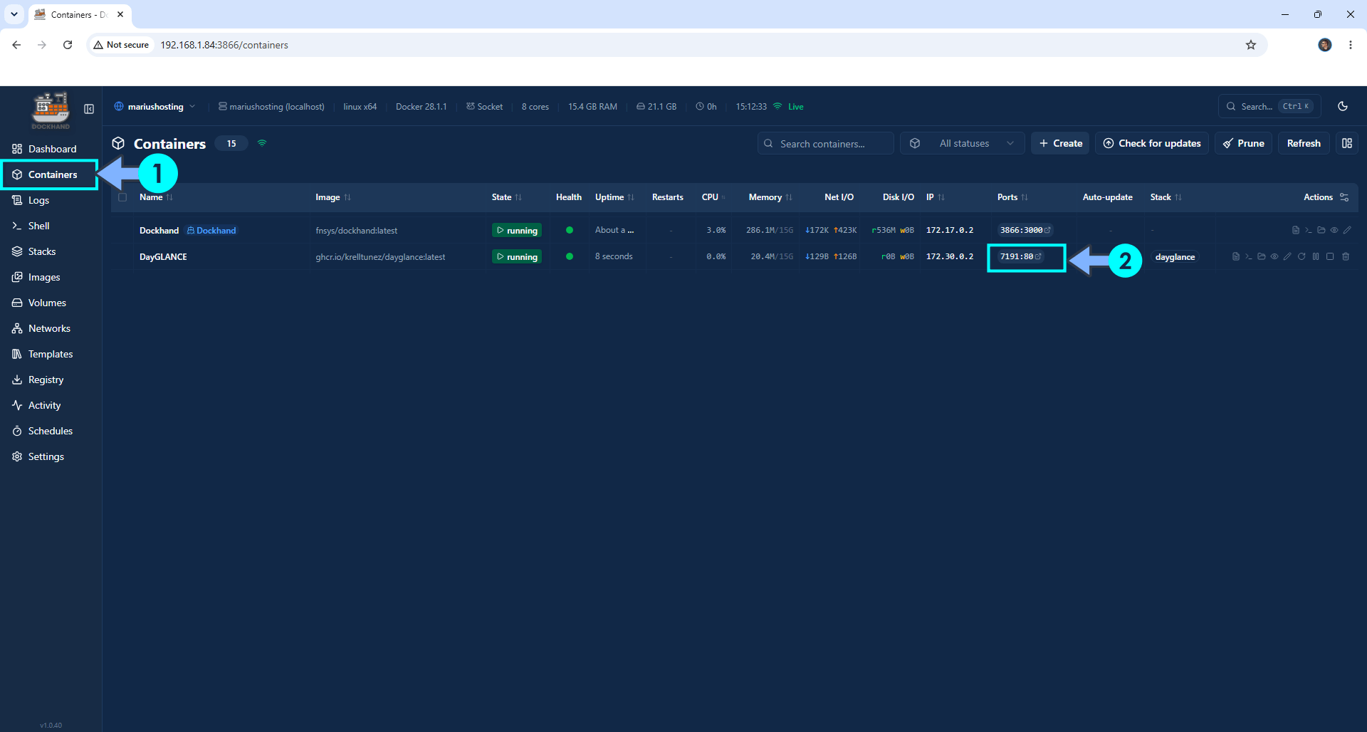 dayGLANCE Asustor NAS Set up 2