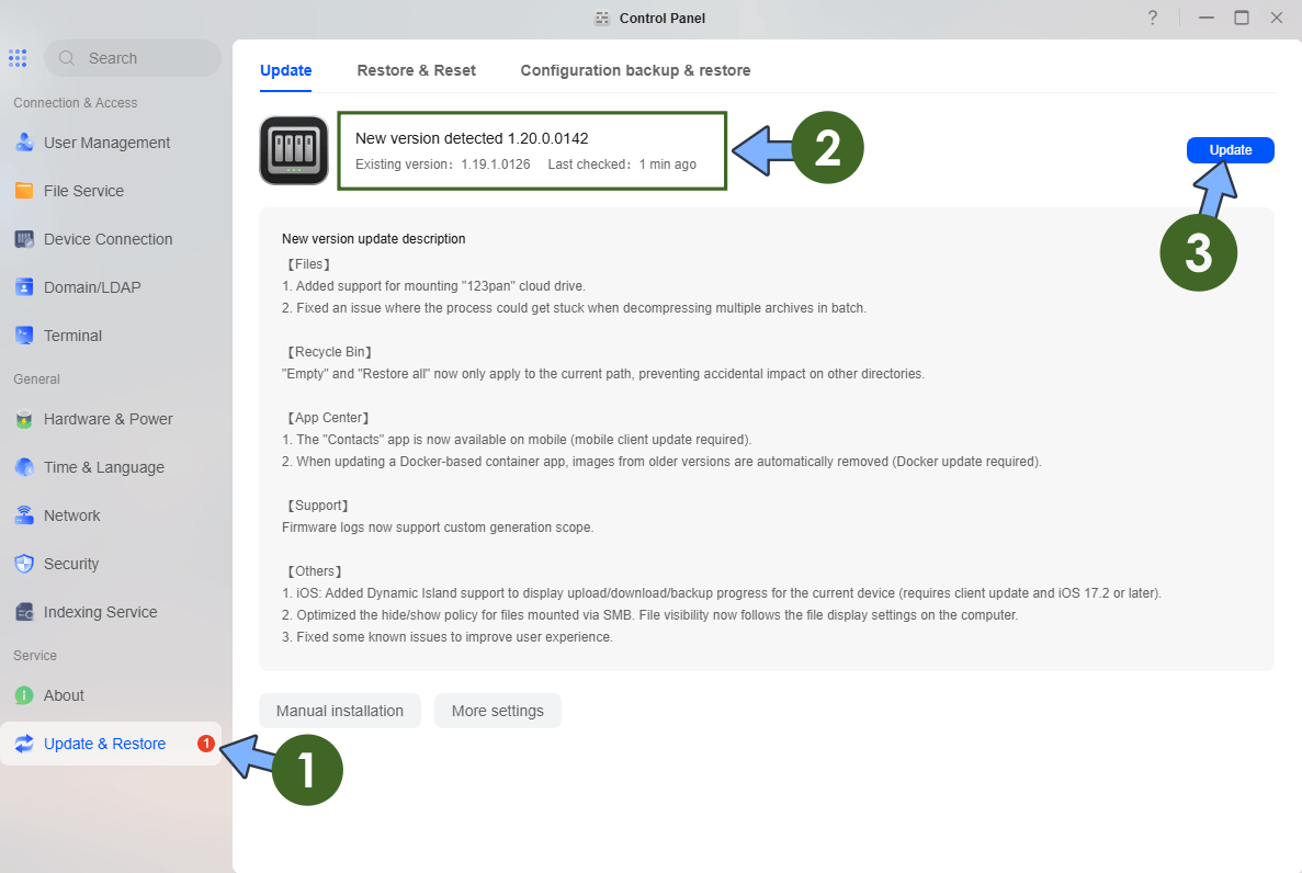 1 UGREEN NAS UGOS PRO Firmware 1.20.0.0142