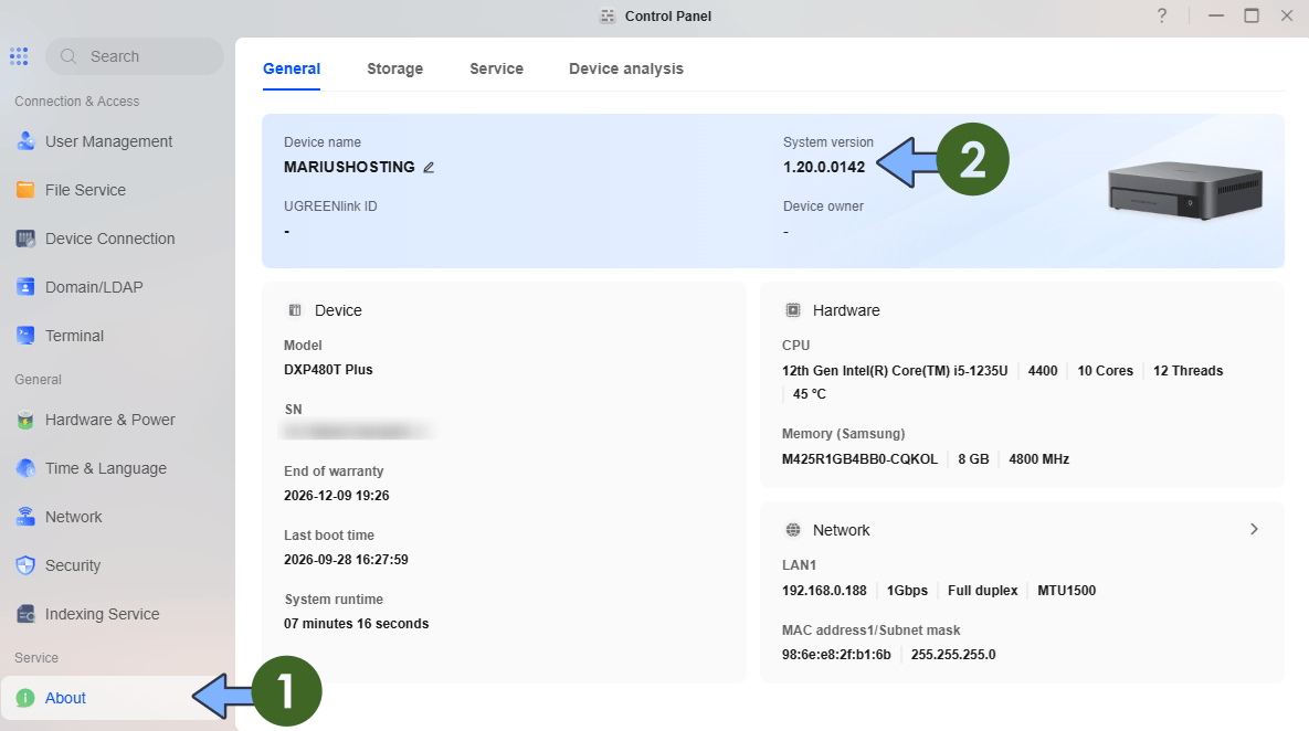 2 UGREEN NAS UGOS PRO Firmware 1.20.0.0142