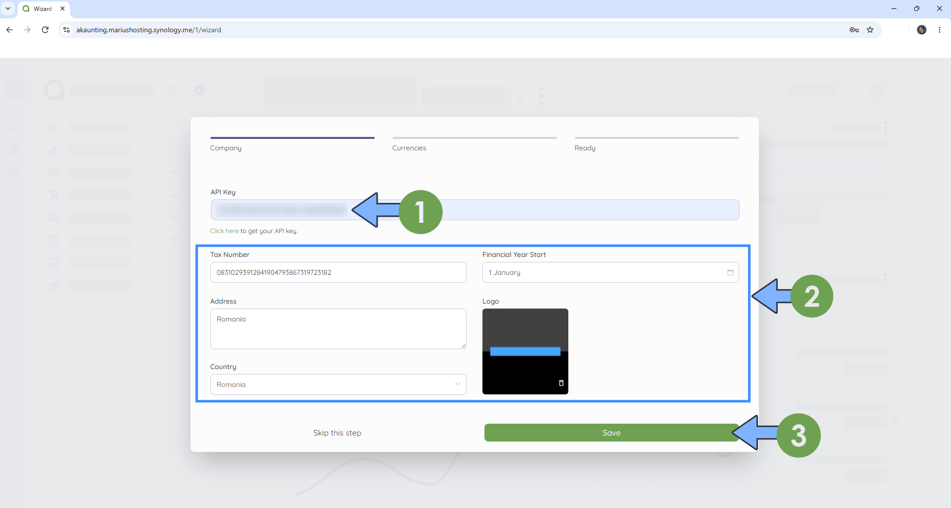 Akaunting Synology NAS Set up 11