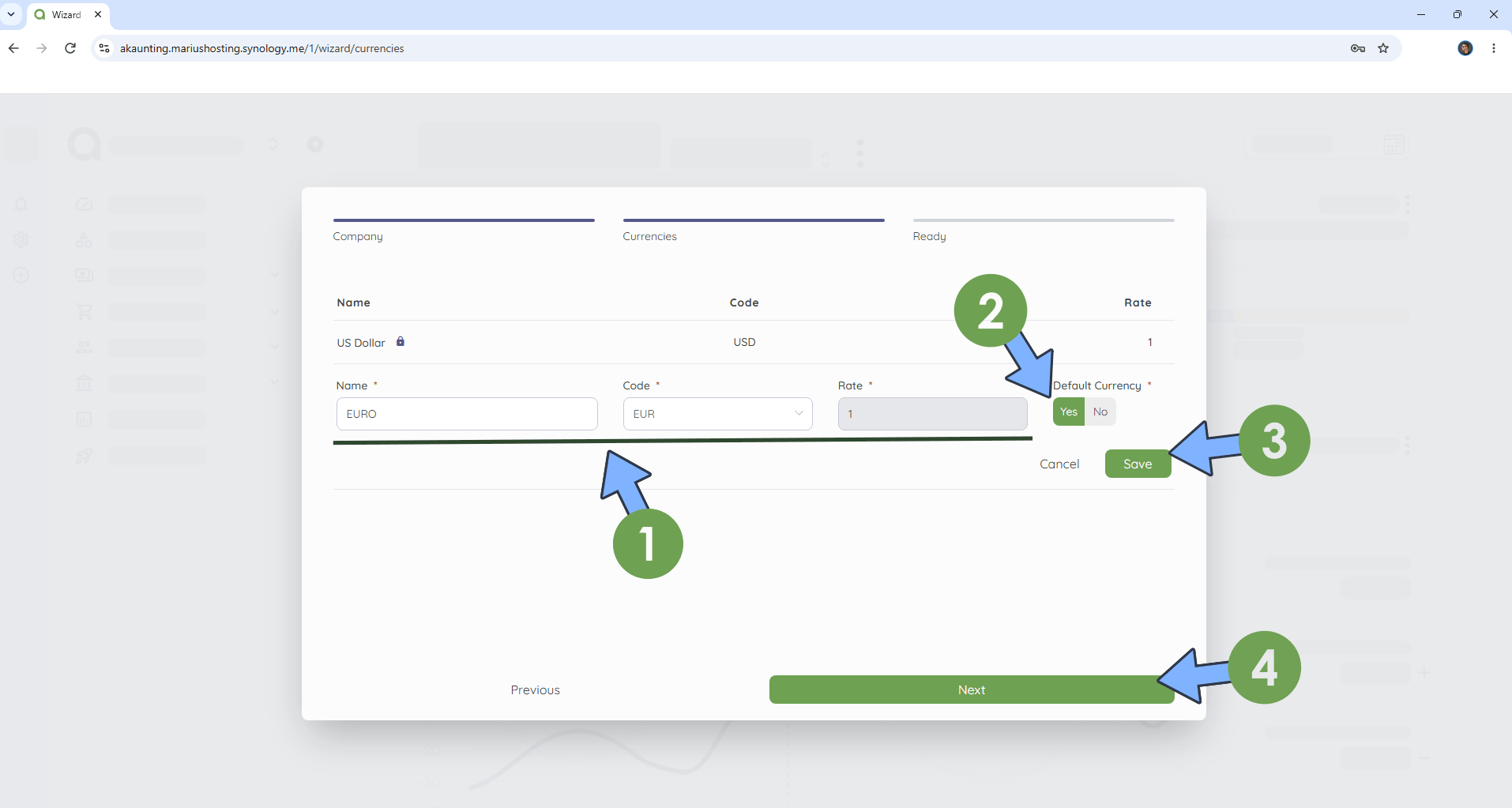 Akaunting Synology NAS Set up 13