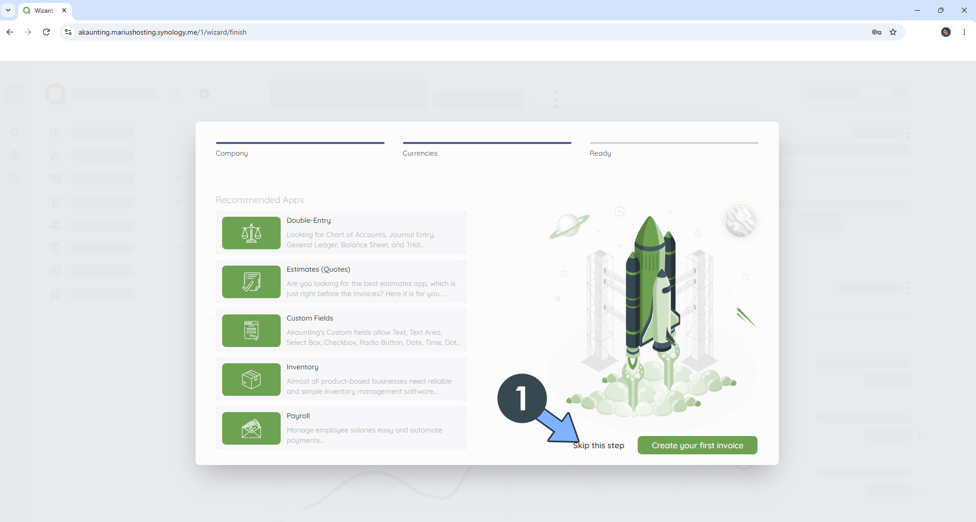 Akaunting Synology NAS Set up 15