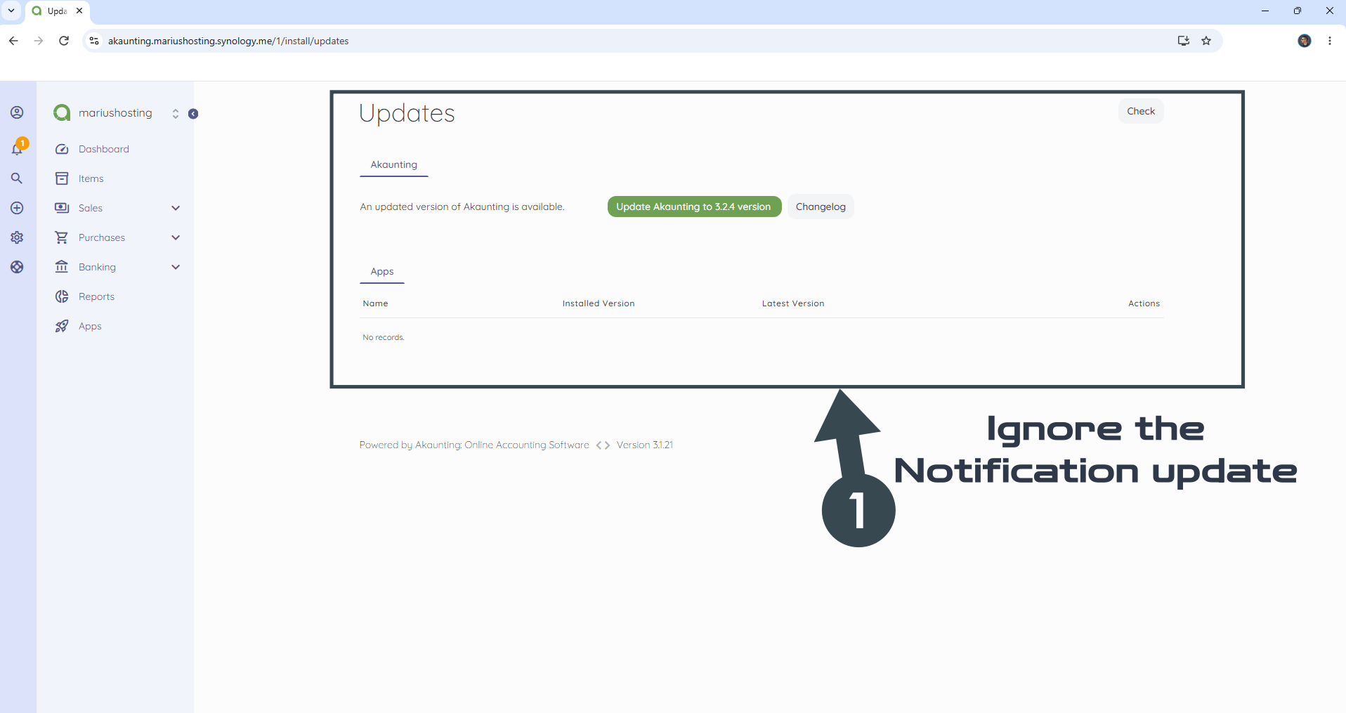 Akaunting Synology NAS Set up 17