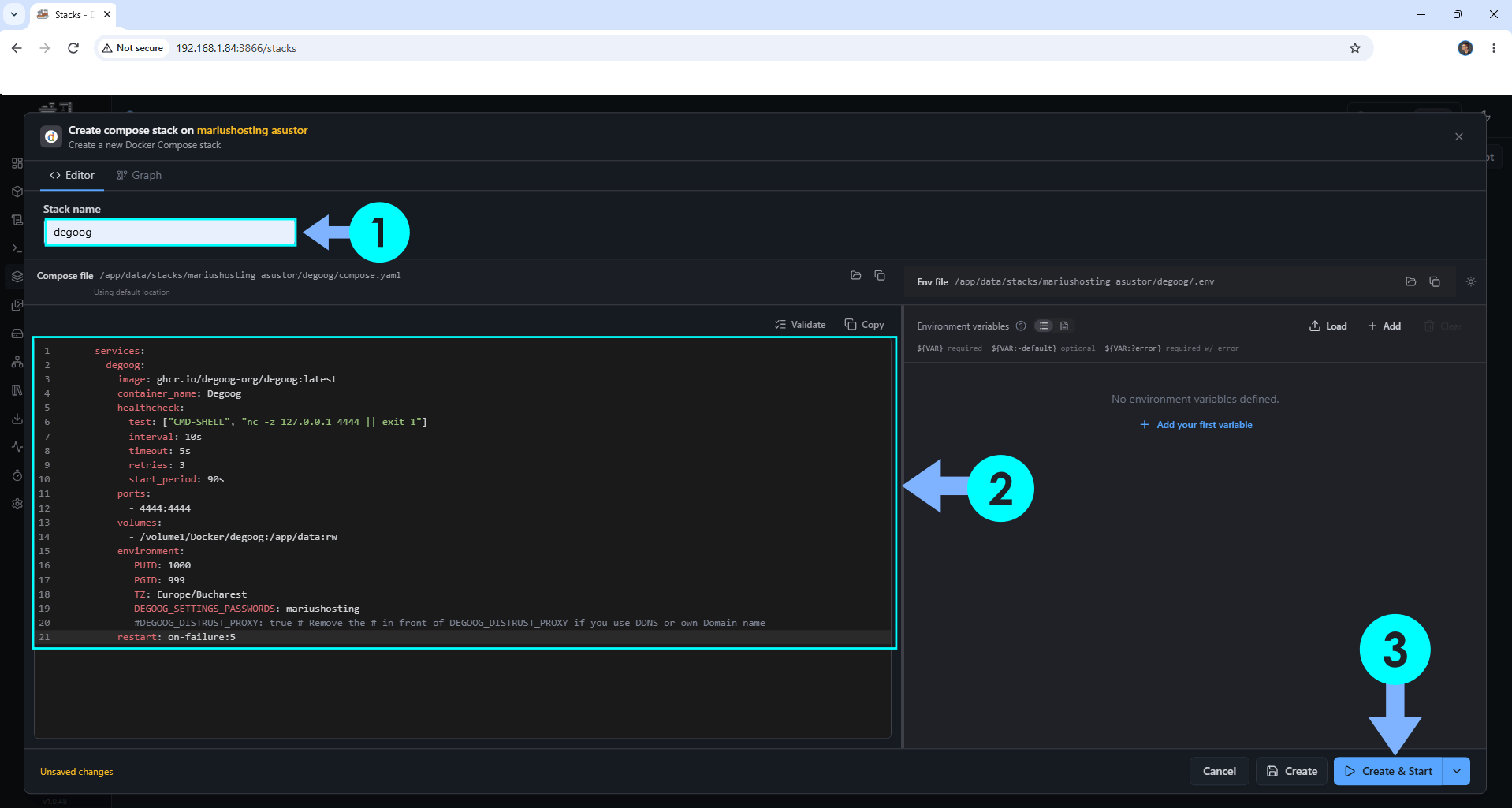 Degoog Asustor NAS Set up 2