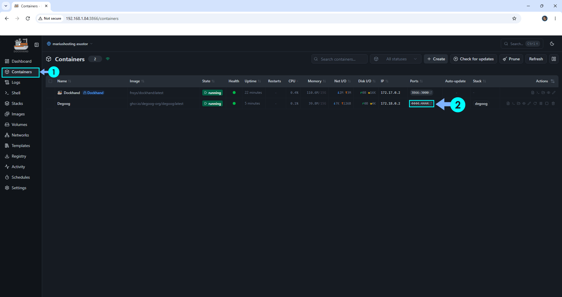 Degoog Asustor NAS Set up 3