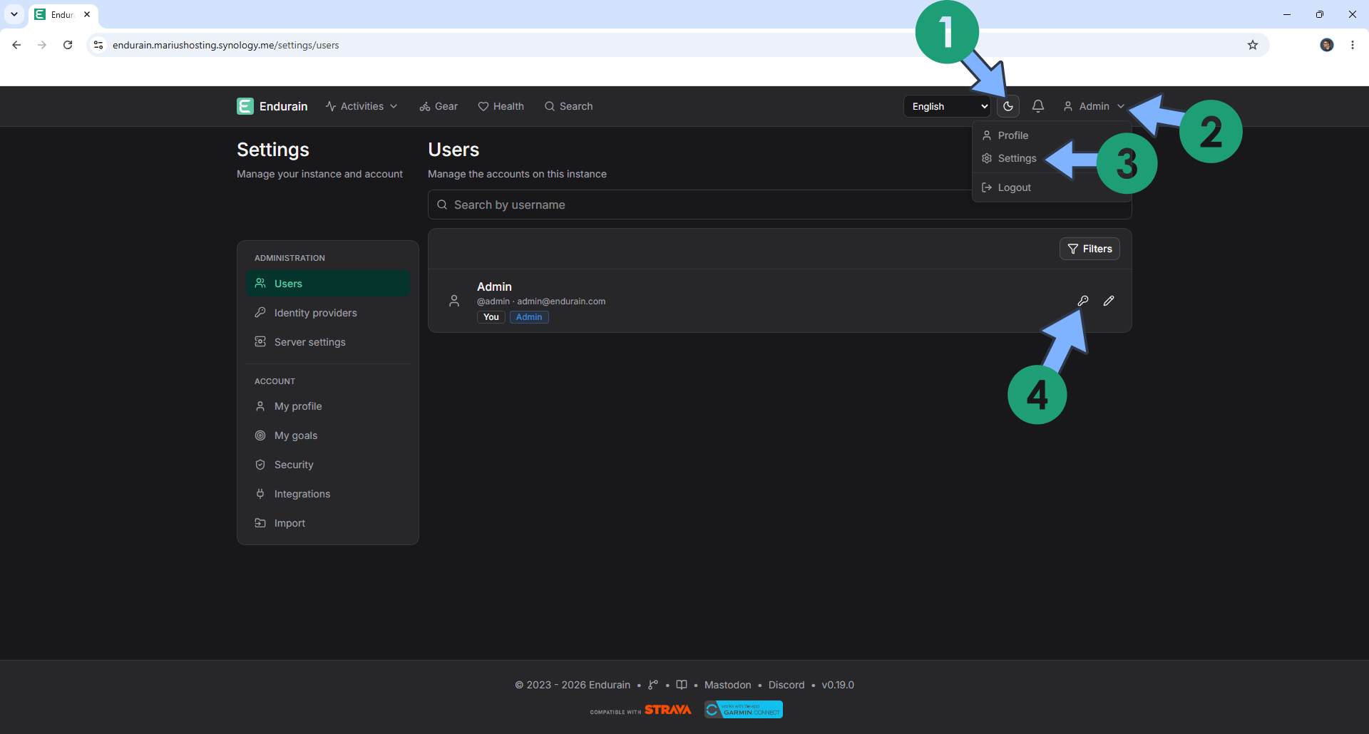 Endurain Synology NAS Set up 11