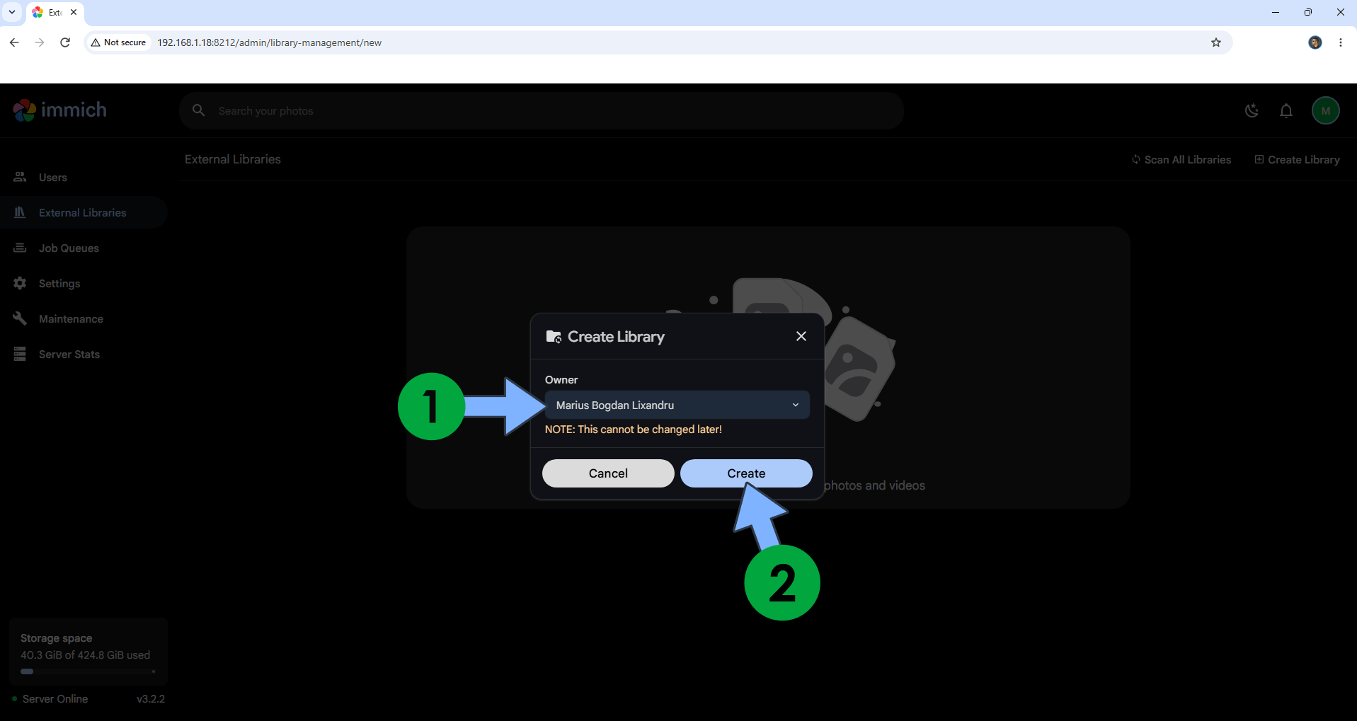 Immich External Library Synology UGREEN NAS Set up 4