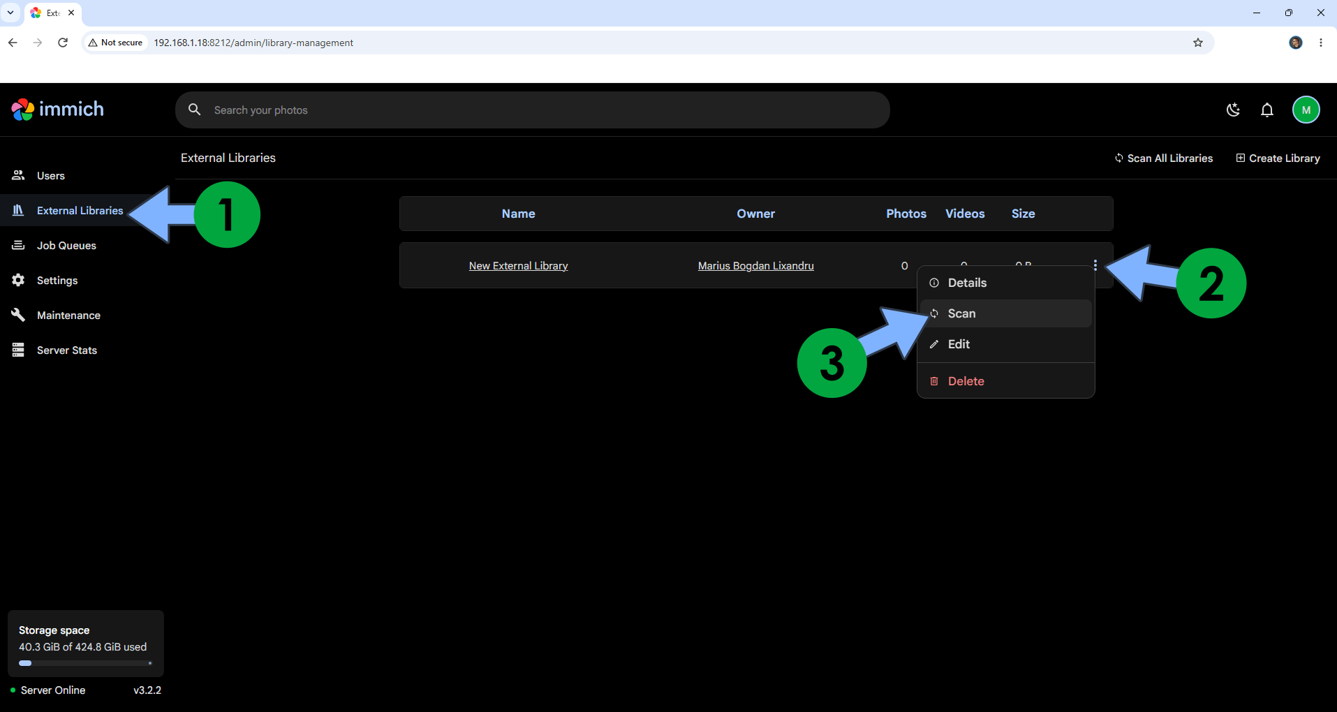 Immich External Library Synology UGREEN NAS Set up 7