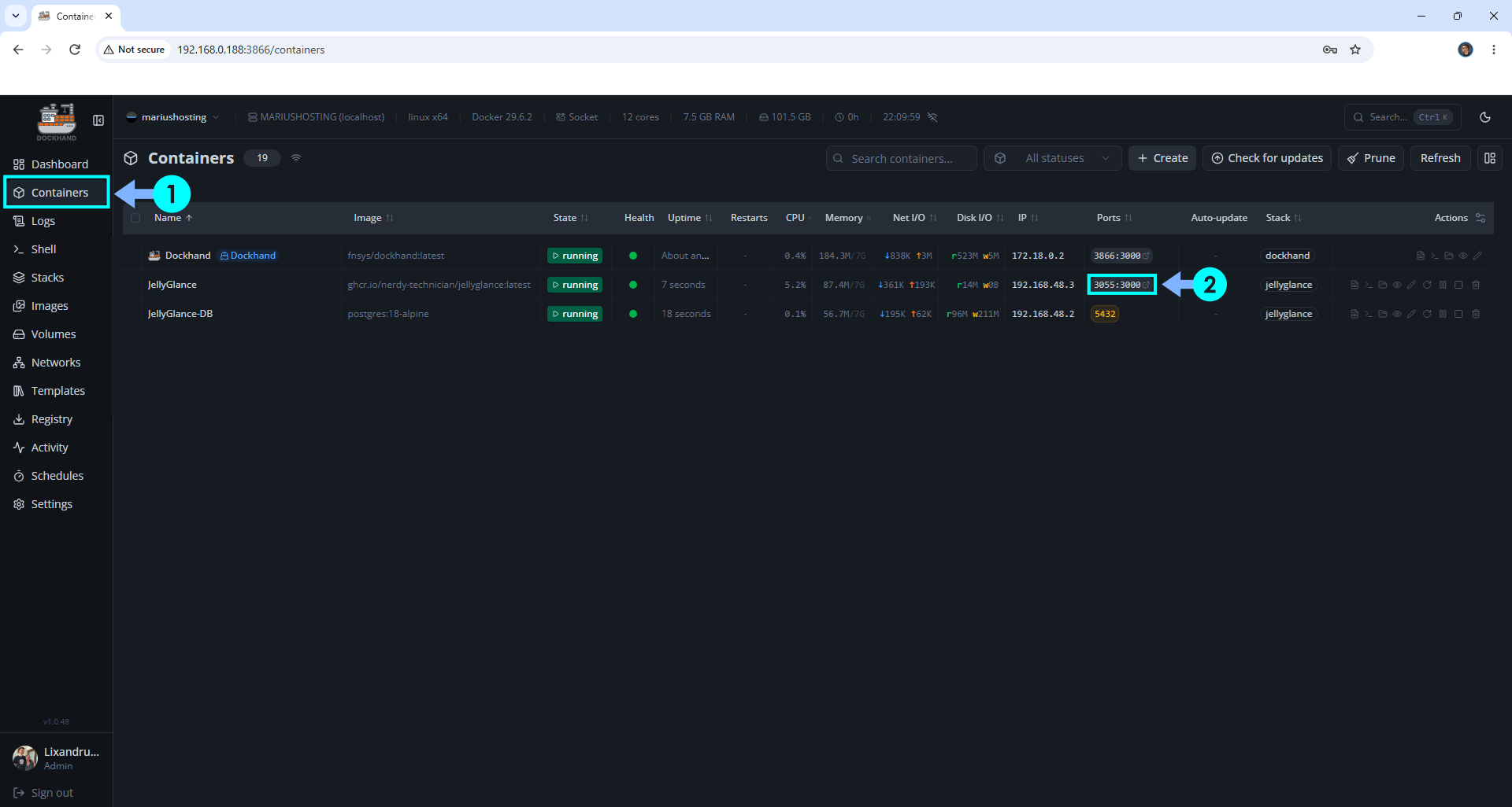 JellyGlance UGREEN NAS Set up 4