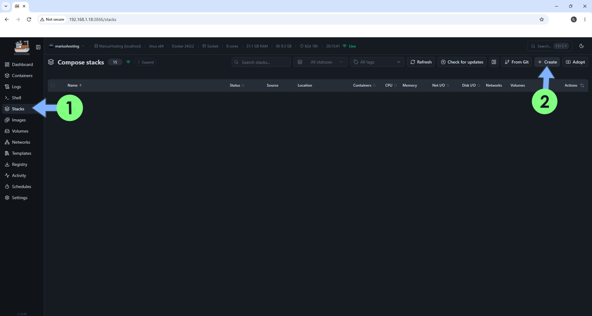 Move Containers From Portainer To Dockhand Synology and UGREEN NAS 3