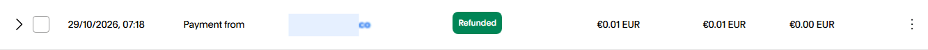 0.01 refunded