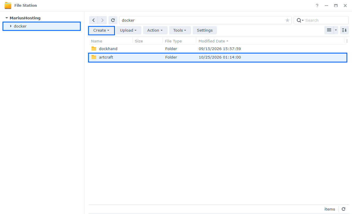 ArtCraft Apps Synology NAS Set up 1