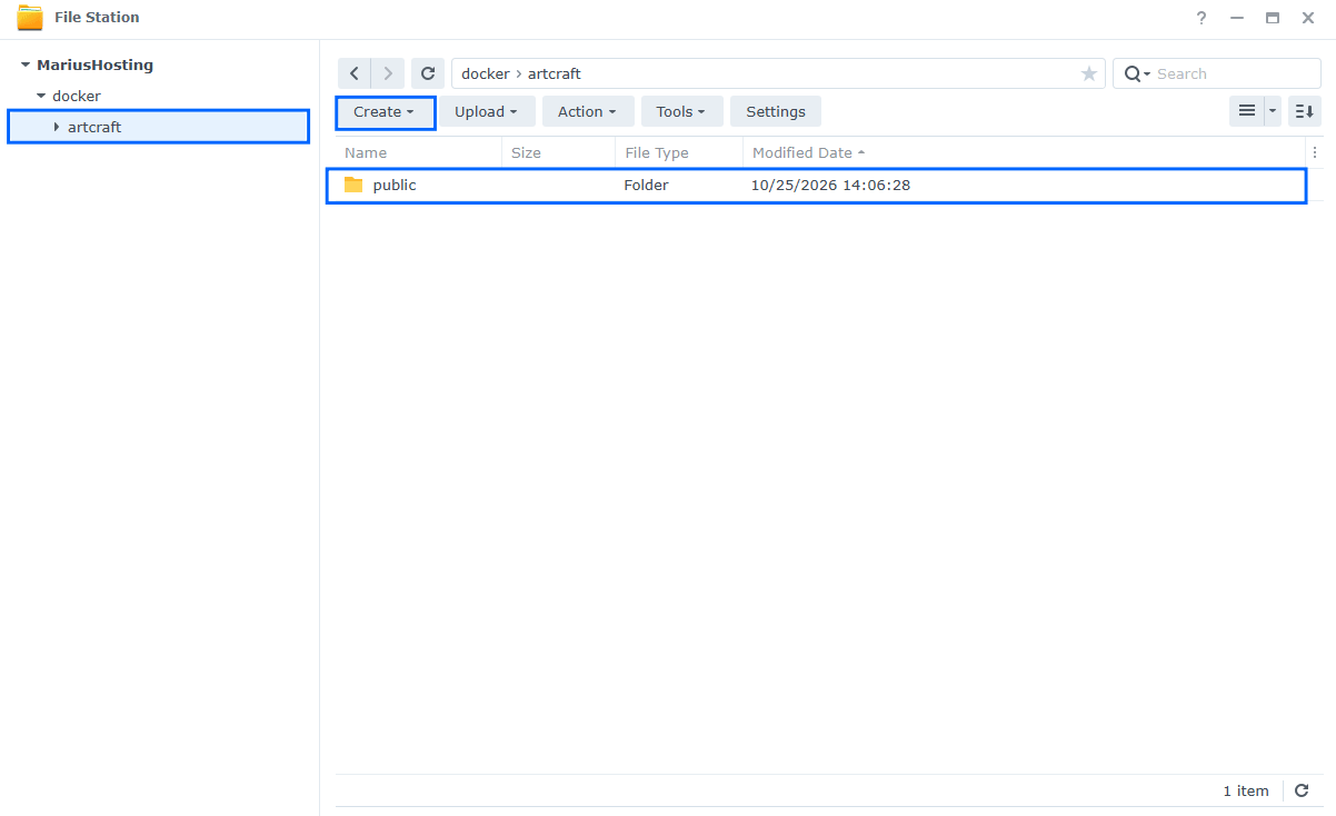 ArtCraft Apps Synology NAS Set up 2