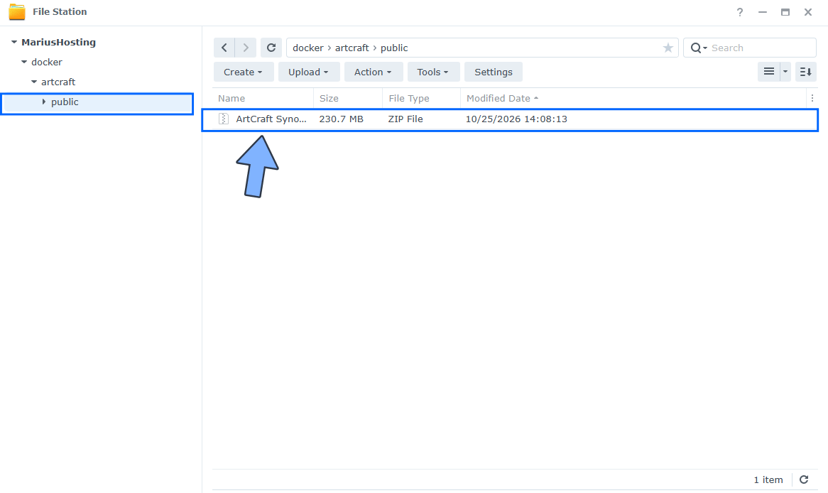 ArtCraft Apps Synology NAS Set up 3