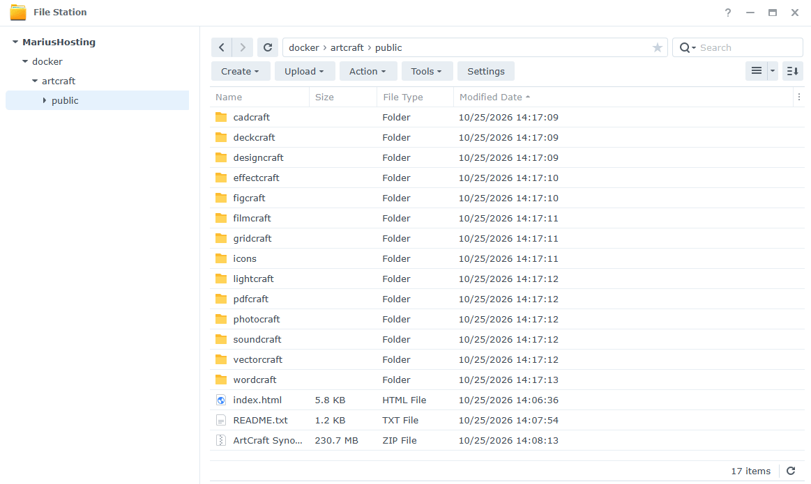 ArtCraft Apps Synology NAS Set up 5