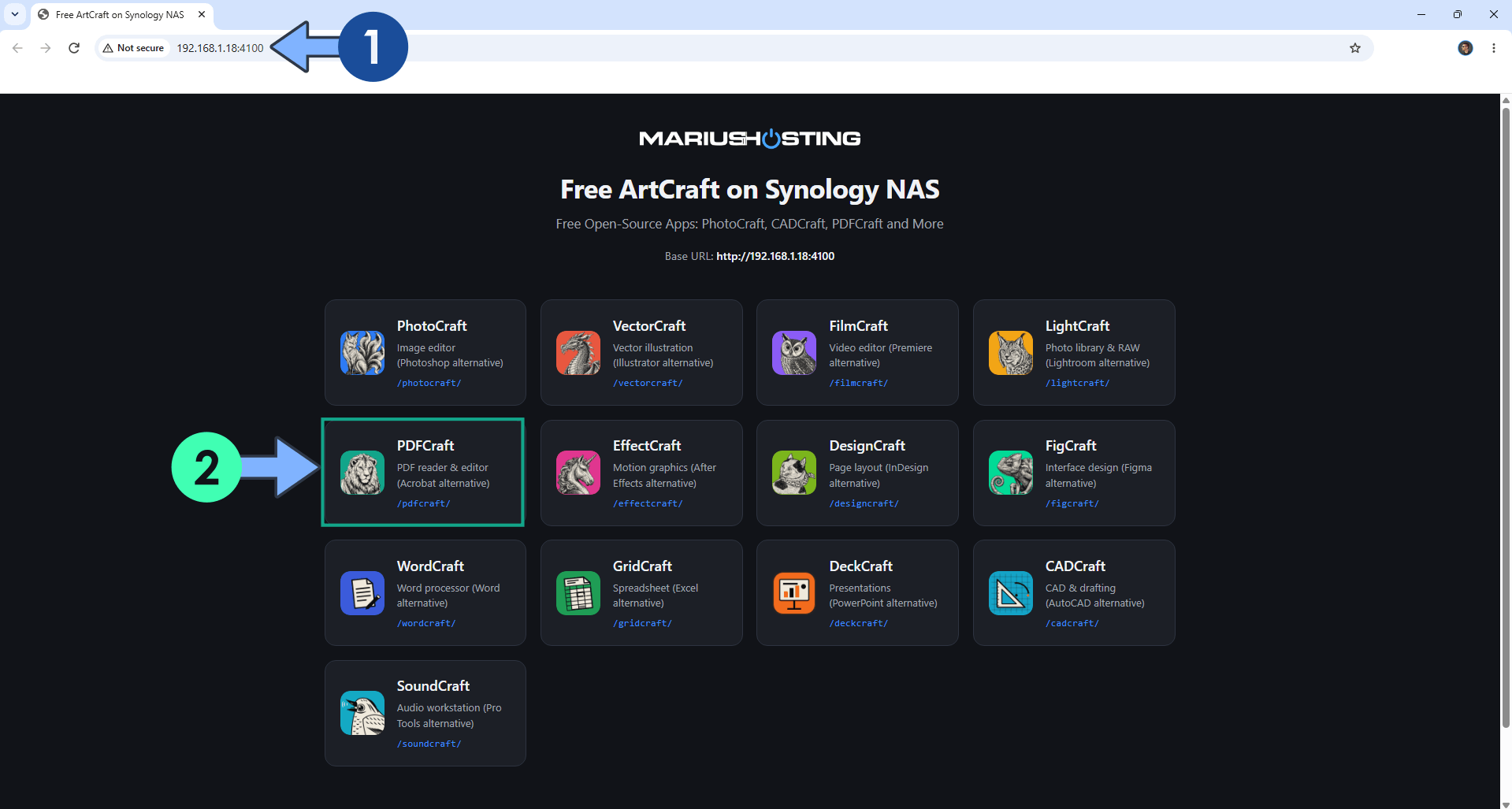 ArtCraft Apps Synology NAS Set up 8