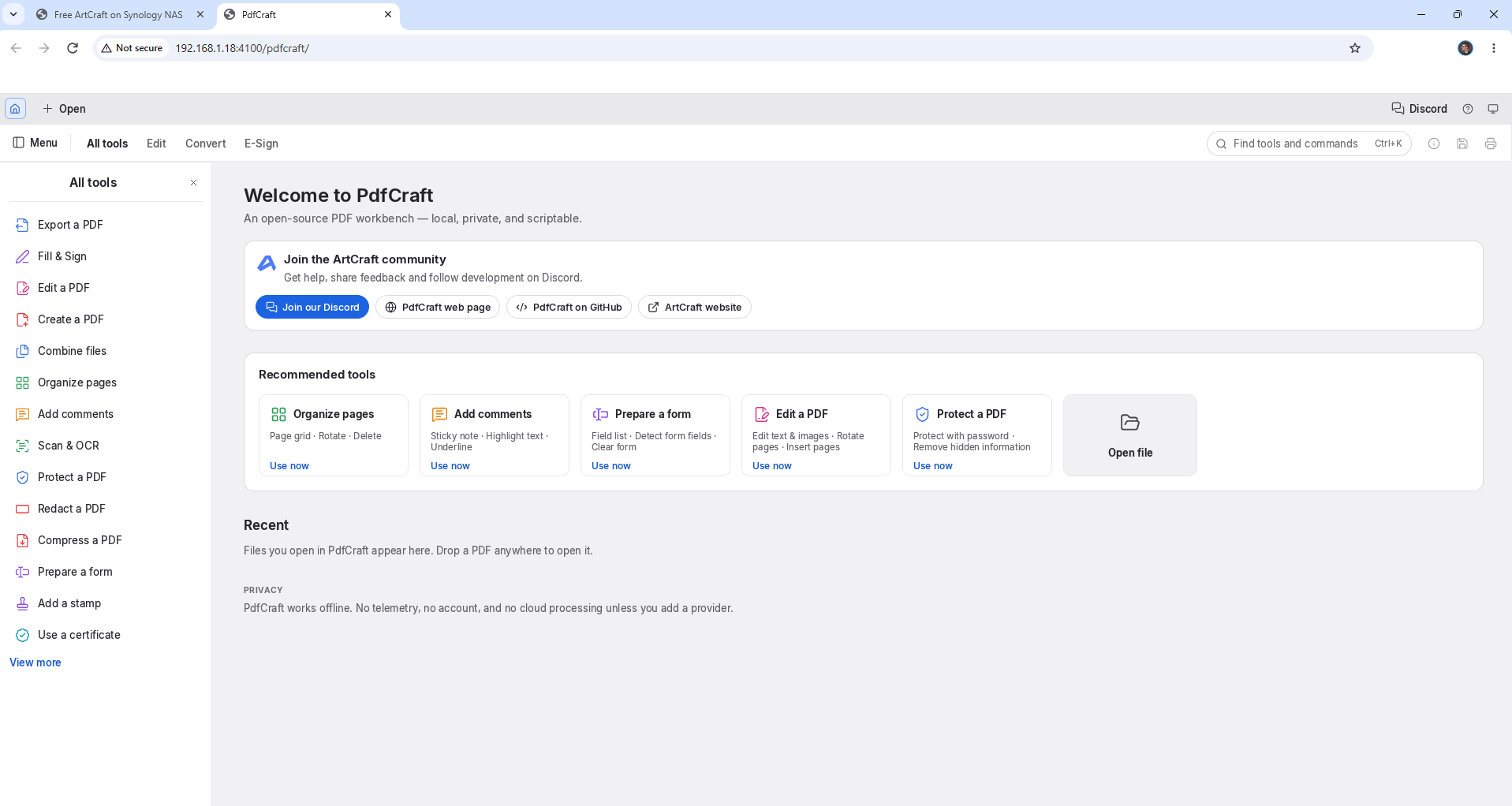ArtCraft Apps Synology NAS Set up 9