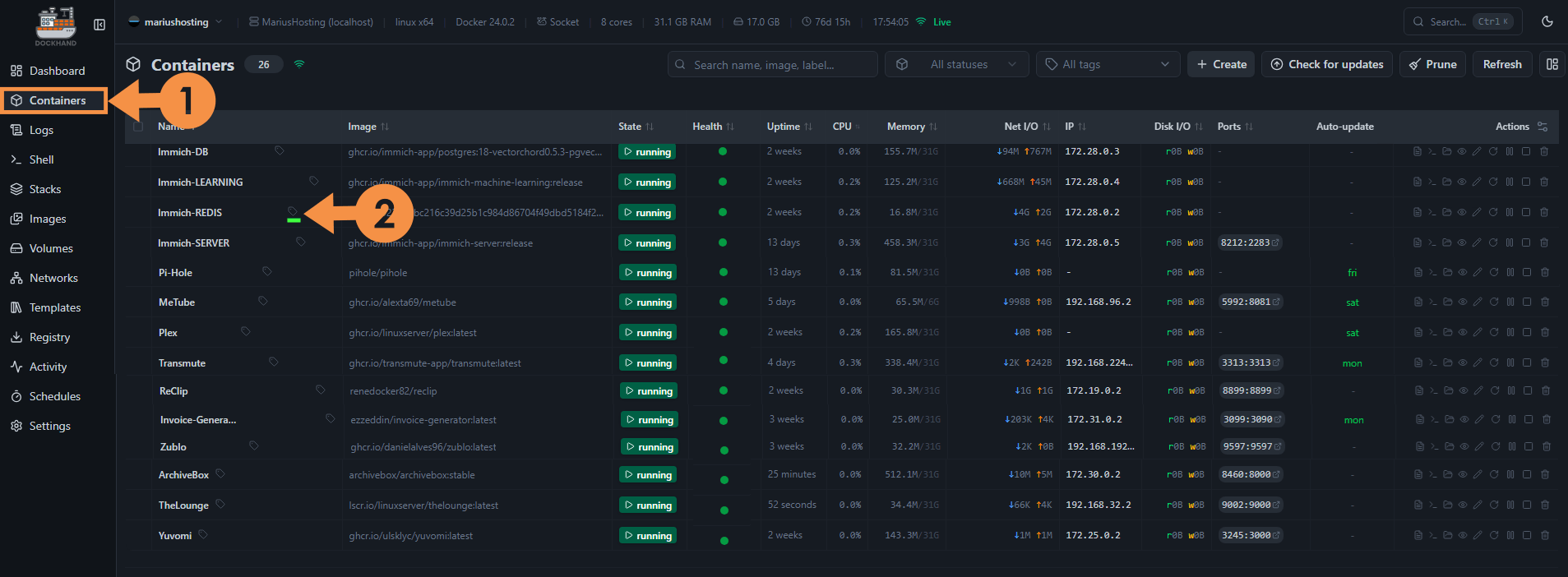 Dockhand NAS 1 Tags & Icons