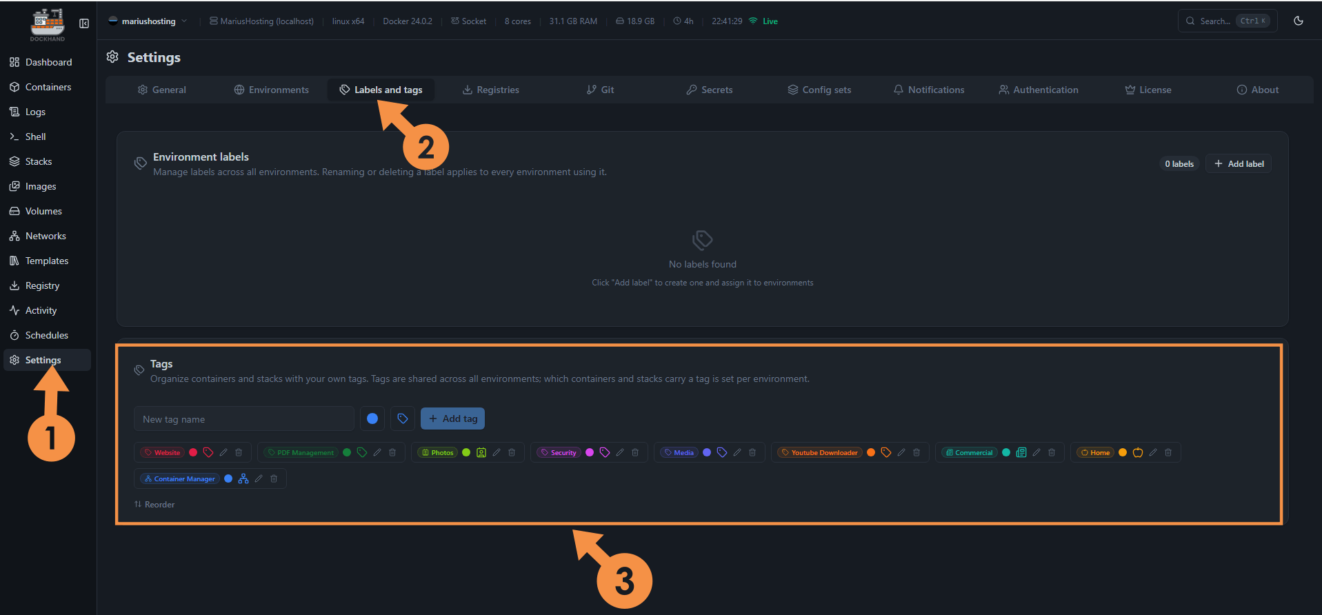 Dockhand NAS 10 Tags & Icons