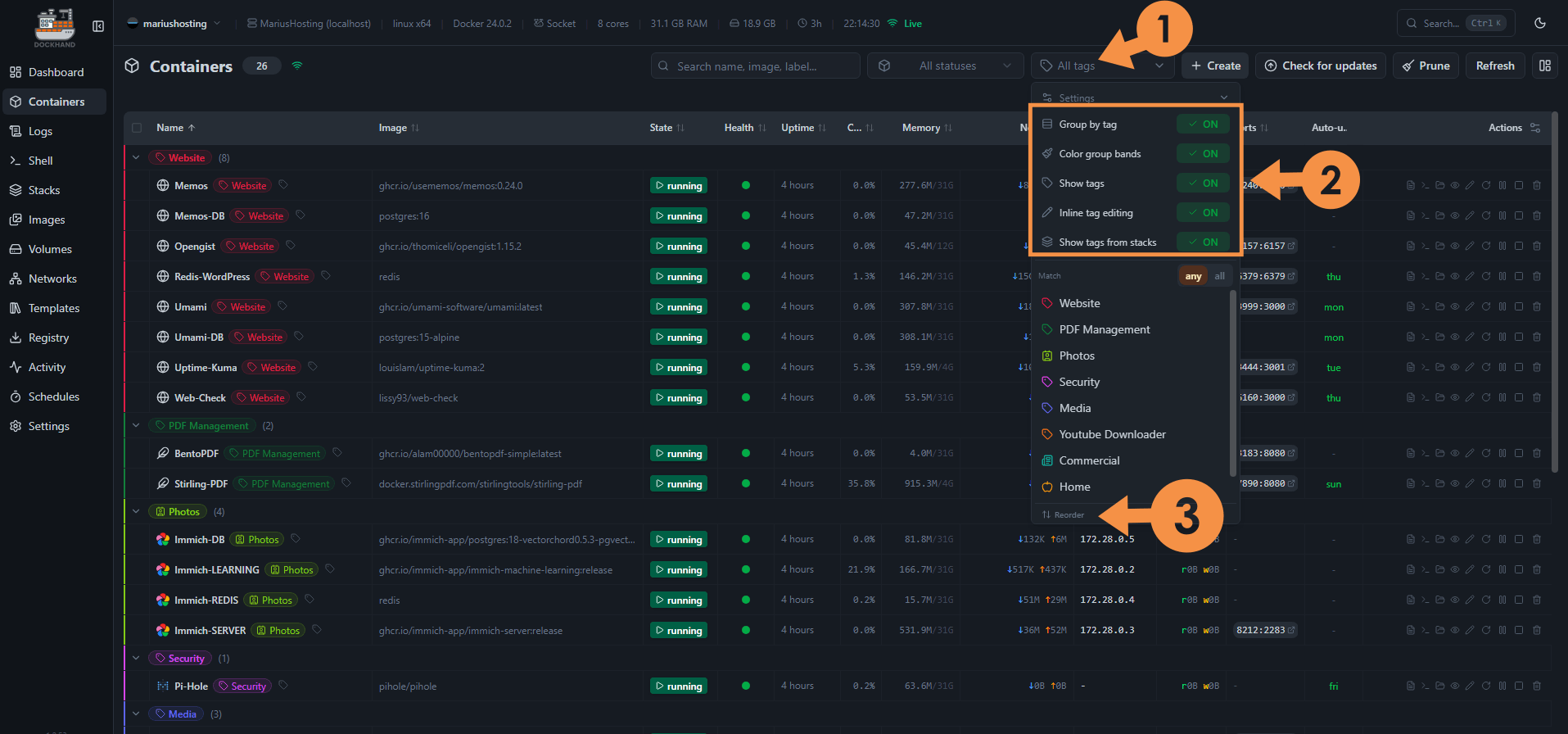 Dockhand NAS 2 Tags & Icons