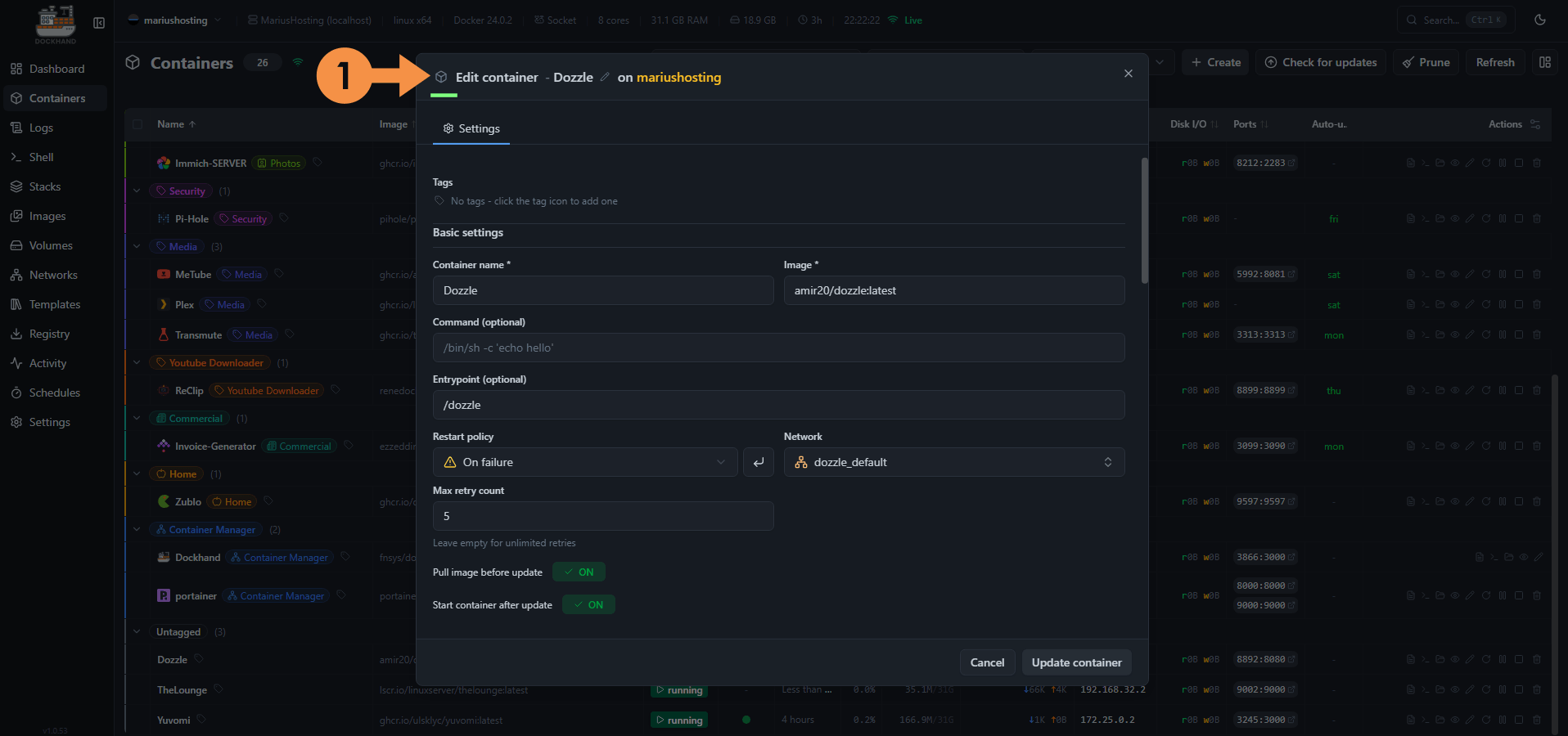 Dockhand NAS 5 Tags & Icons