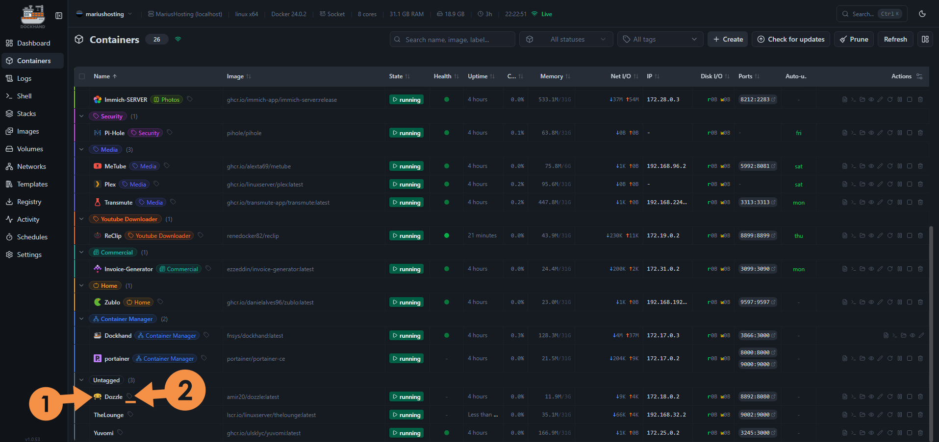 Dockhand NAS 9 Tags & Icons
