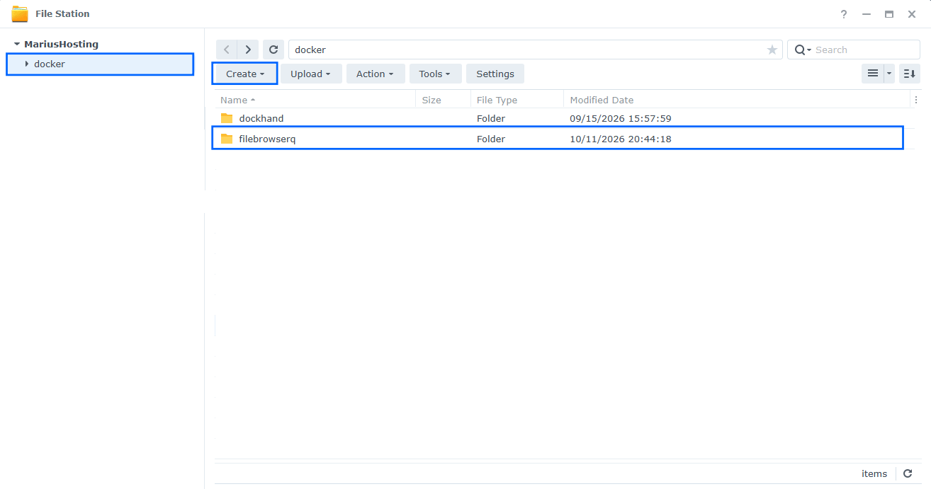 FileBrowser Quantum Synology NAS Set up 1