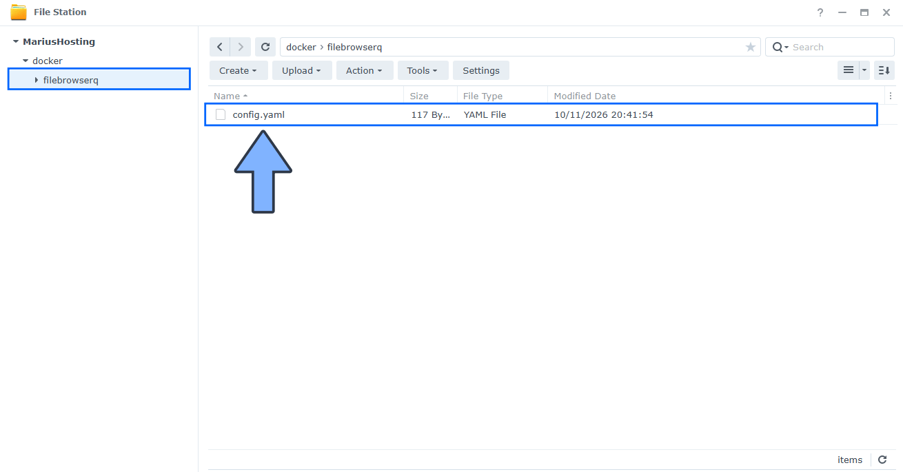 FileBrowser Quantum Synology NAS Set up 2