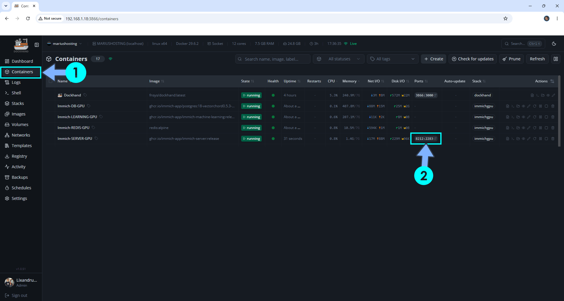 Immich UGREEN NAS GPU Acceleration Setup 5