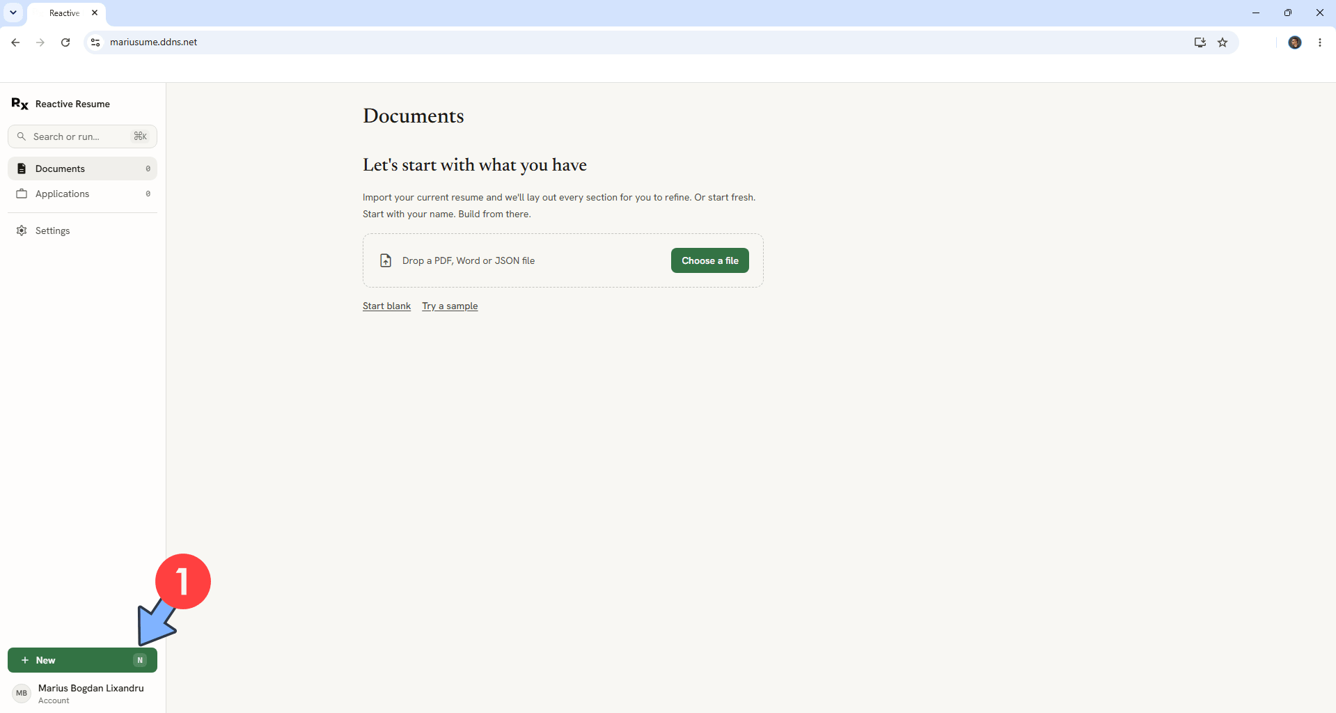 Reactive Resume V6 UGREEN NAS Set up 13