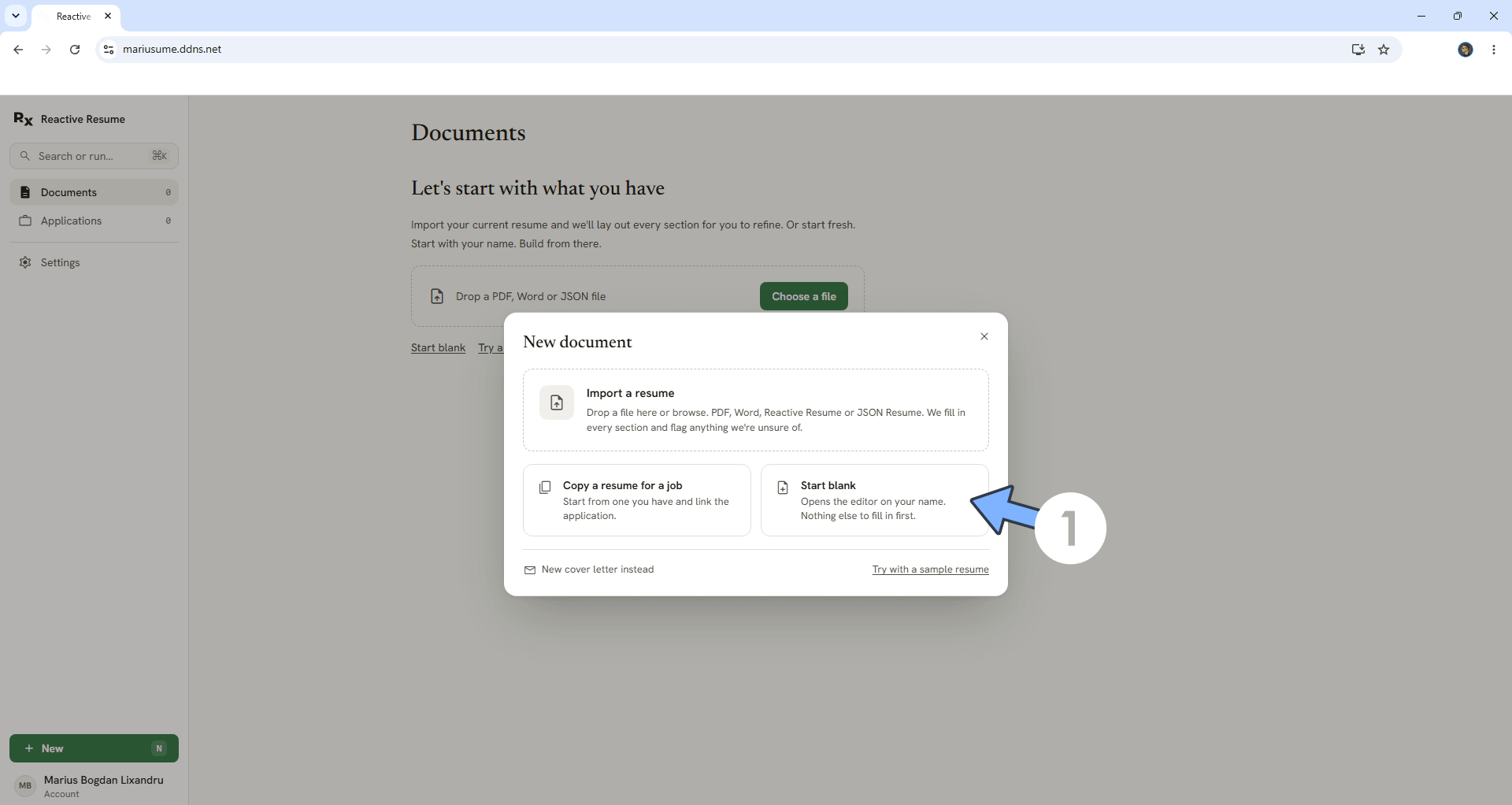 Reactive Resume V6 UGREEN NAS Set up 15