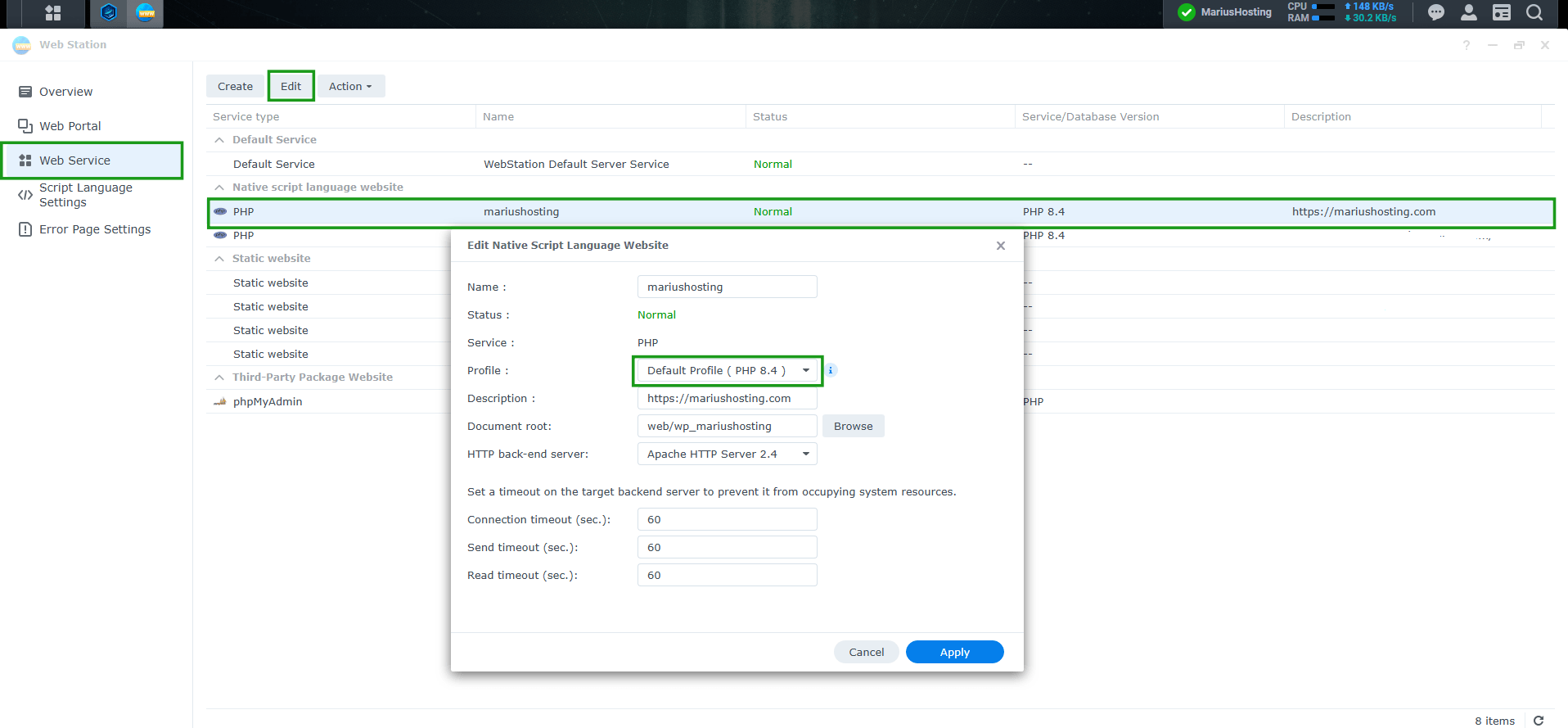 Synology Mitigating PHP2Shell 4