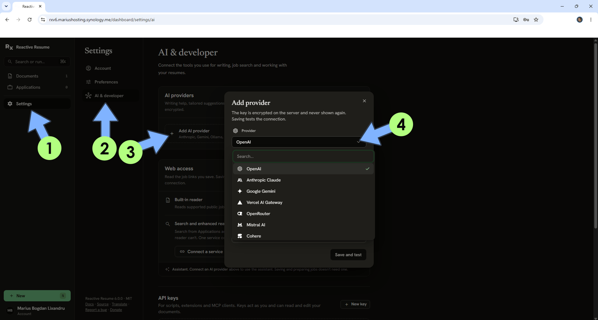 Synology Reactive Resume Developer Provider